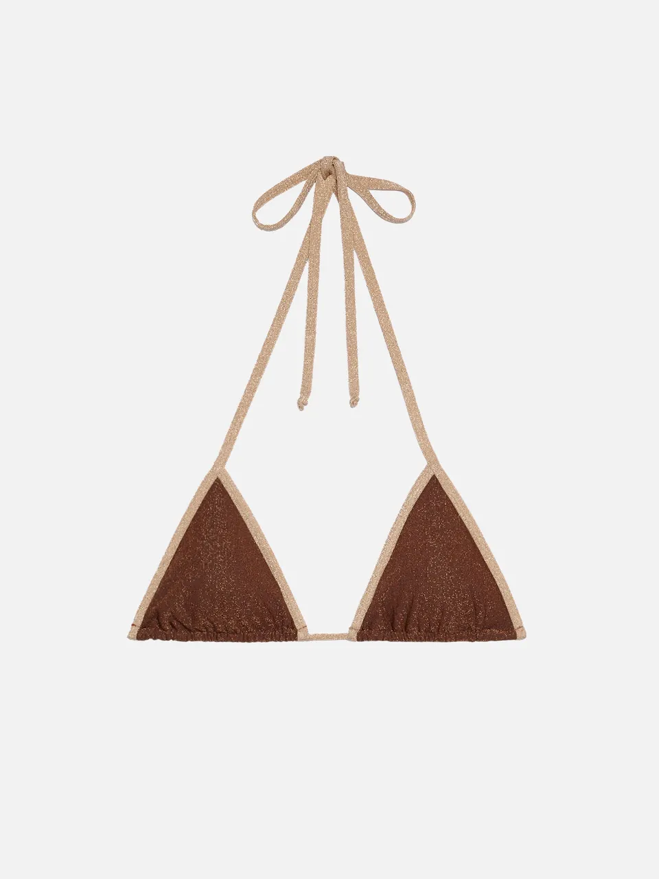 top-bikini-mc2-saint-barth-leah-triangolo-in-lurex-marrone-con-profilo-oro image 1