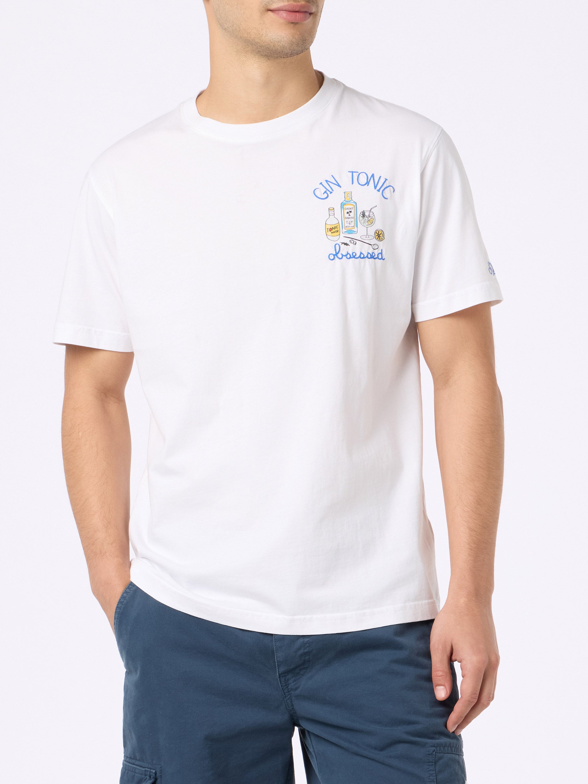 mc2-saint-barth-t-shirt-uomo-in-cotone-con-ricamo-cocktail-gin-tonic-obsessed image 2