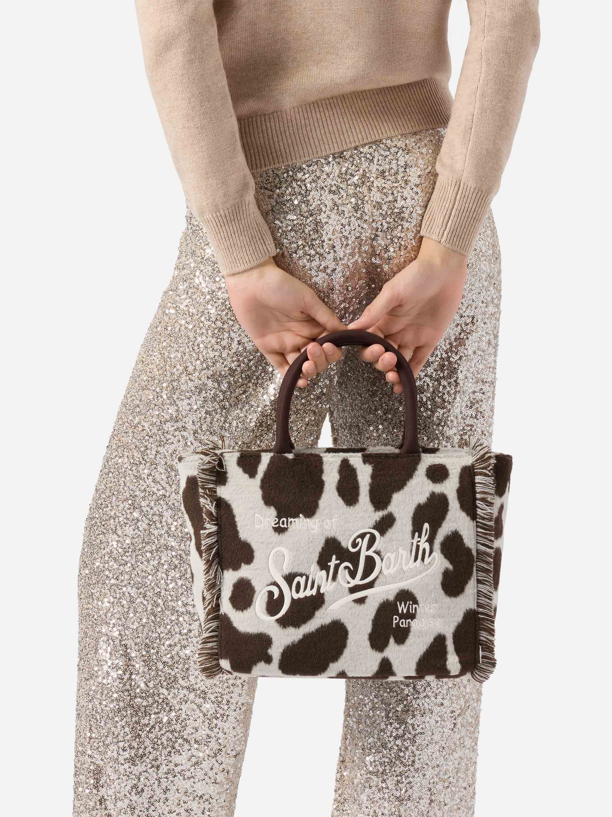 mc2-saint-barth-borsa-colette-felt-stampa-cow-borsa-donna-in-tessuto-con-tracoll image 2