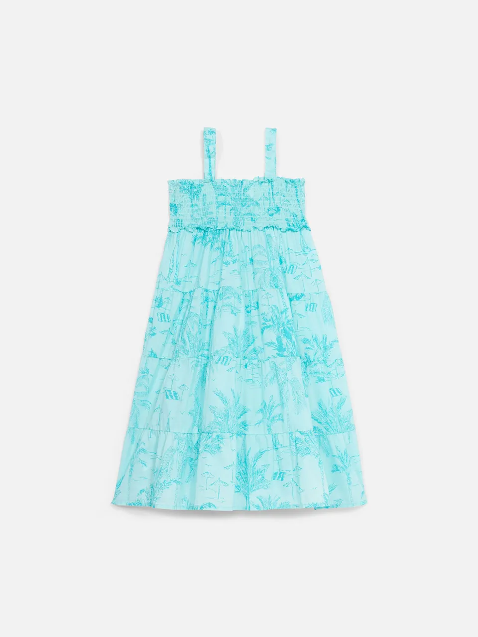 mc2-saint-barth-jemine-jr-abito-bambina-cotone-verde-acqua-toile-de-jouy-smock image 1