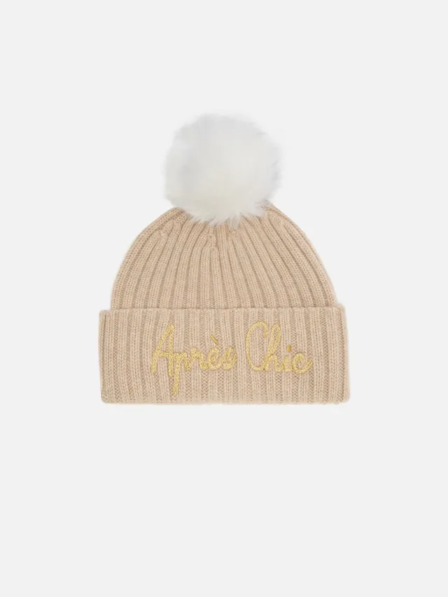 mc2-saint-barth-berretto-wengen-beige-misto-cashmere-apres-chic-pompon image 1