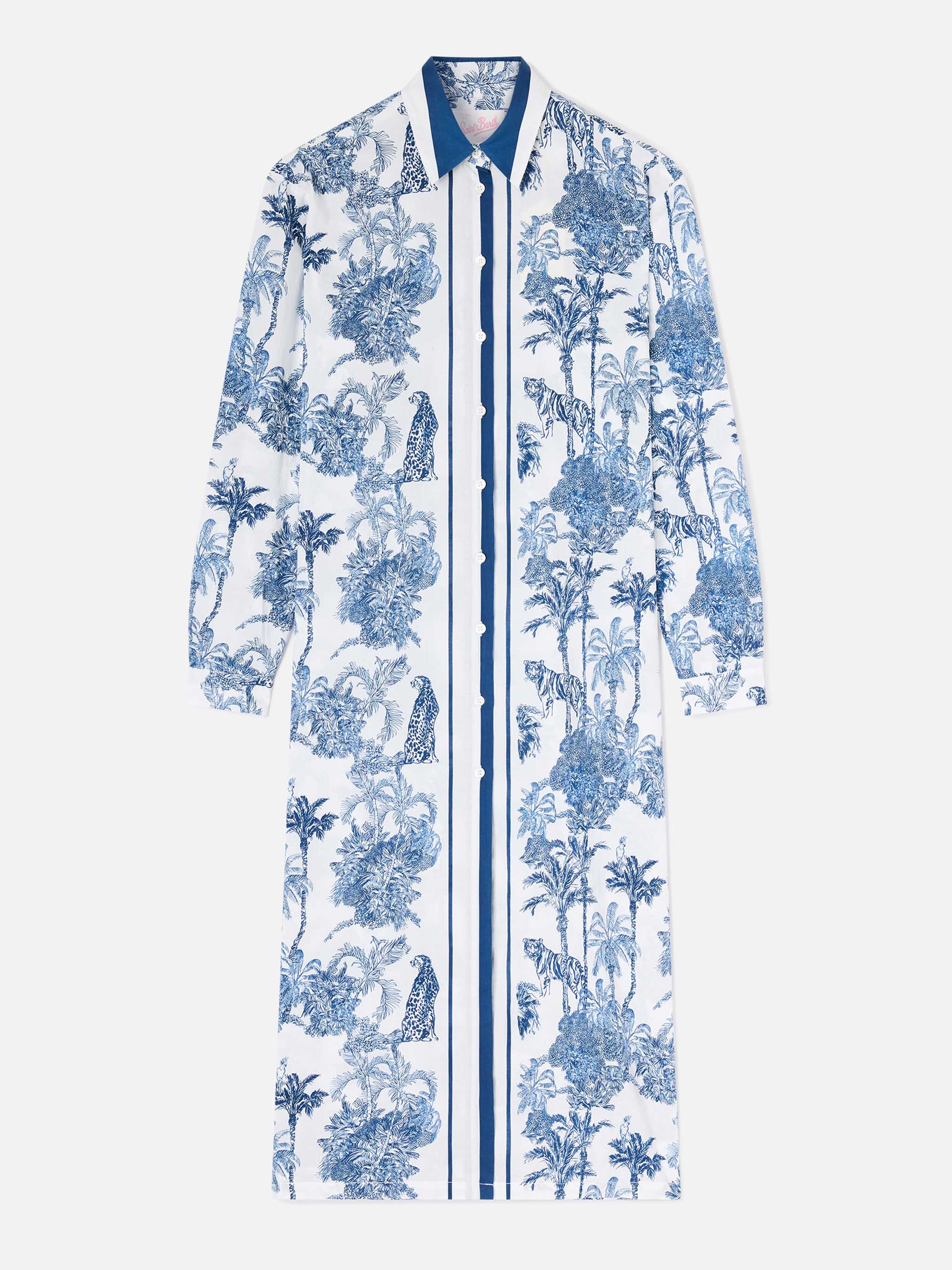 mc2-saint-barth-adeline-abito-lungo-cotone-toile-de-jouy-blu-bianco image 4