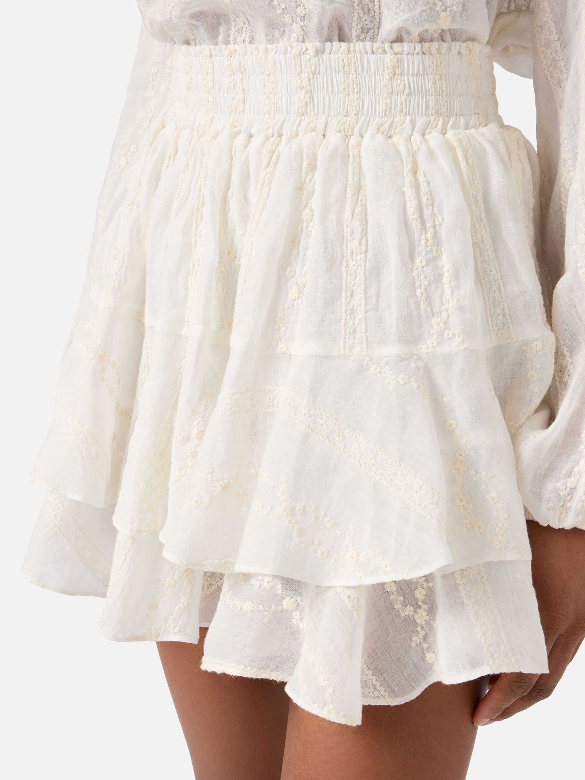 mc2-saint-barth-eivissa-gonna-corta-donna-in-ramie-beige-con-ricamo image 4