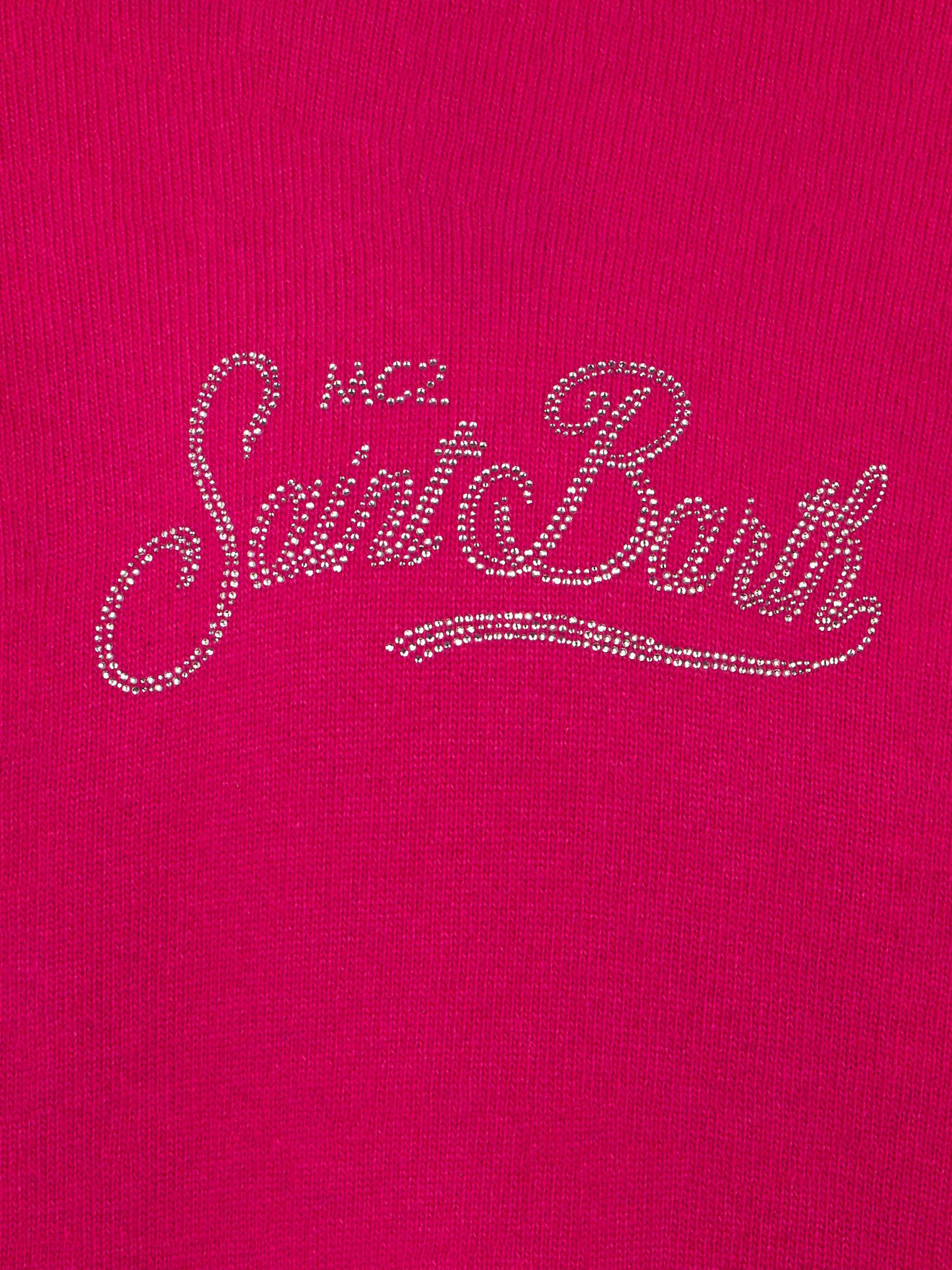 mc2-saint-barth-meg-maglione-bambina-corto-fucsia-con-cappuccio-e-strass image 3