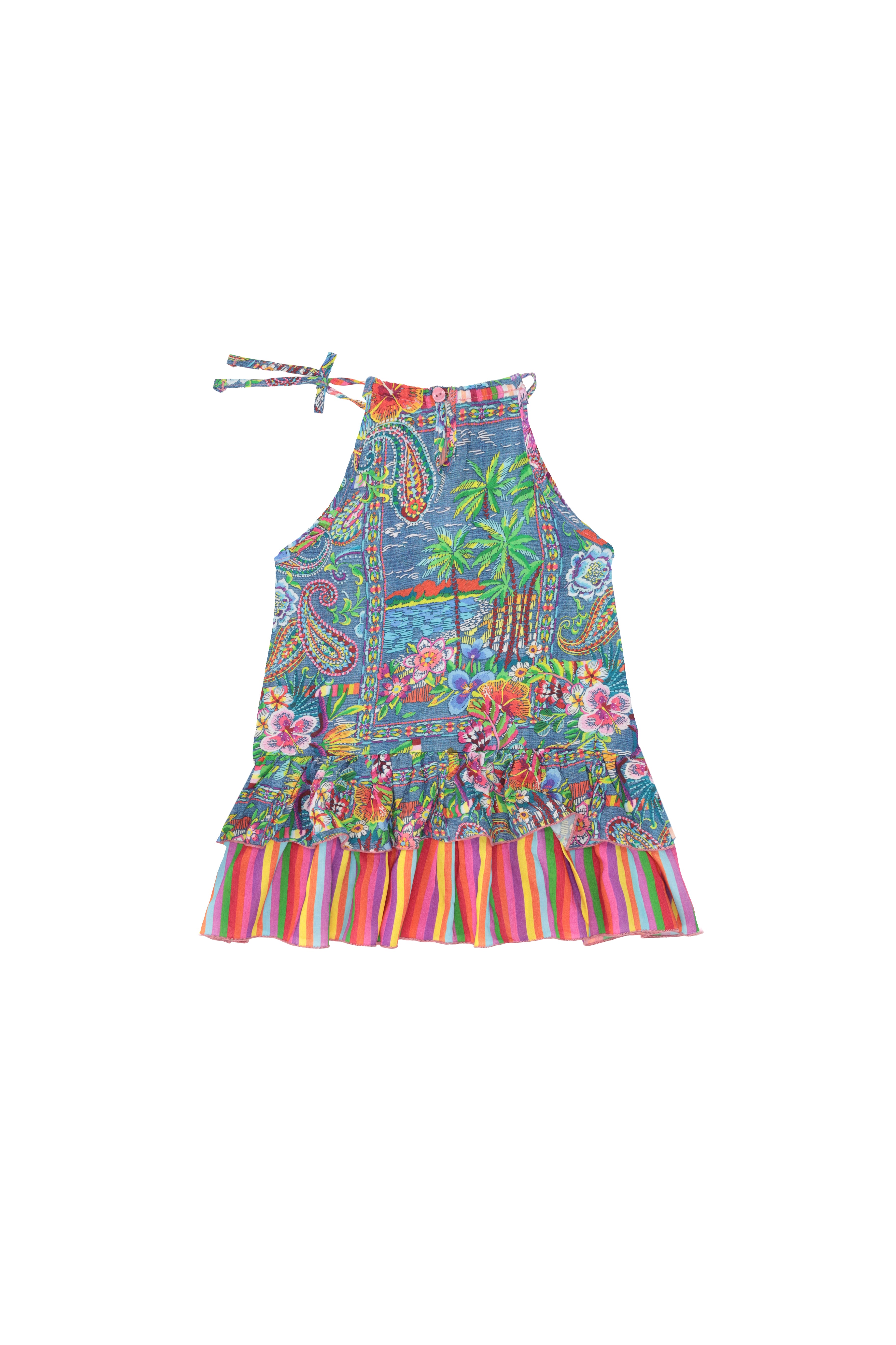 4giveness-abito-balza-e-fiocchetto-denim-mexican-neonata image 2