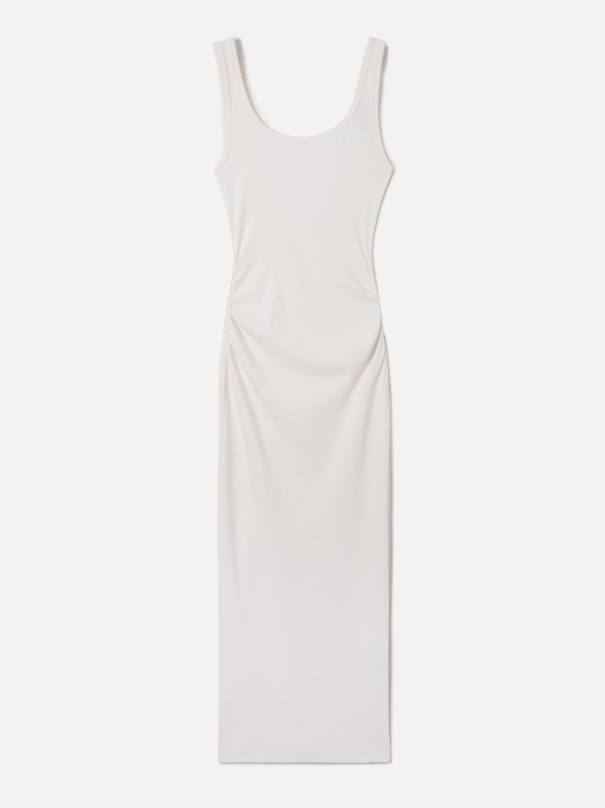 mc2-saint-barth-jennifer-abito-midi-donna-cotone-costine-bianco-panna image 4