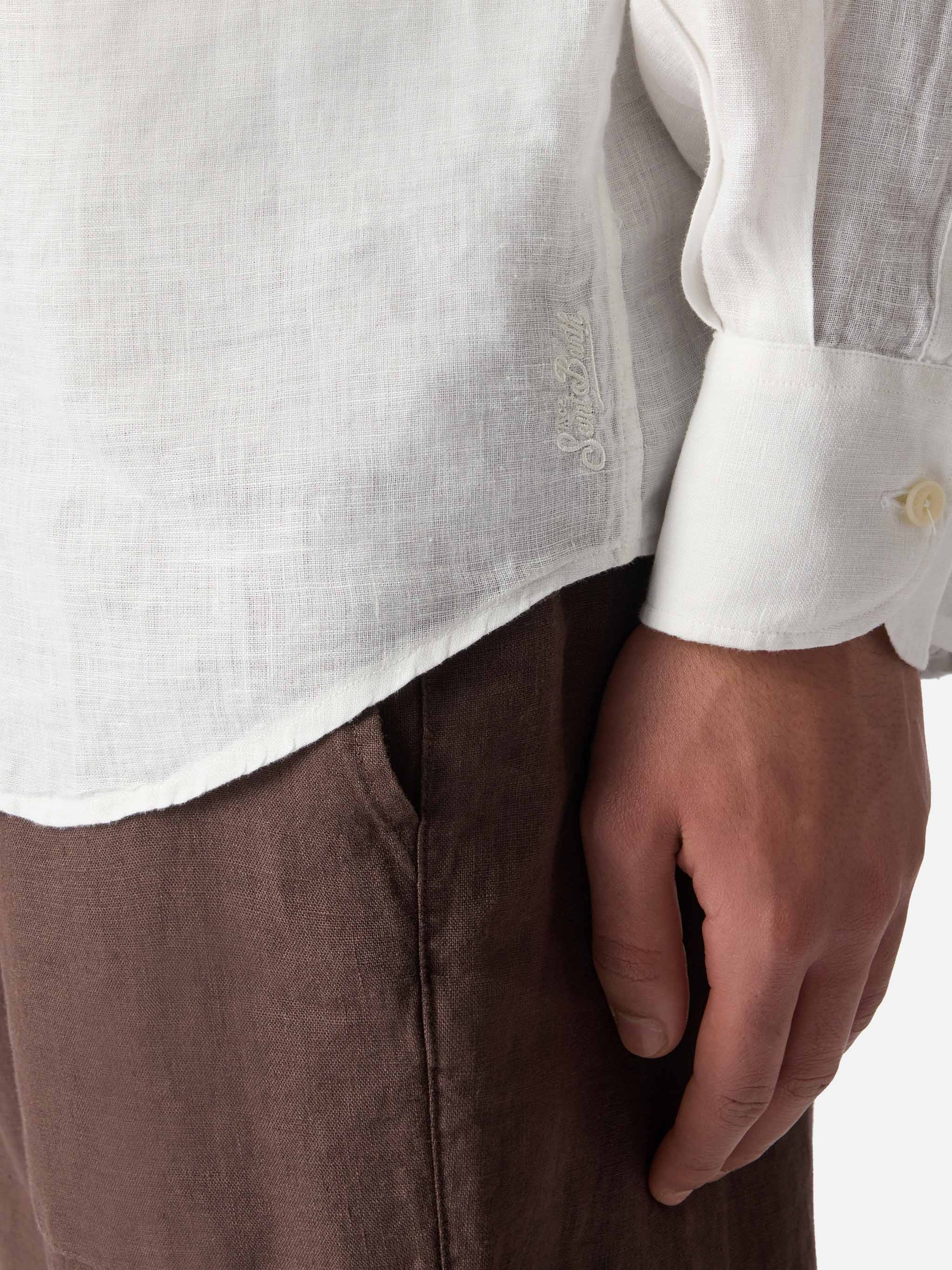 mc2-saint-barth-camicia-pamplona-uomo-in-lino-bianco image 3