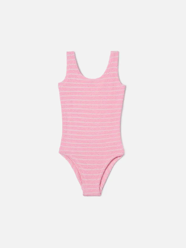 mc2-saint-barth-cara-costume-intero-bambina-crinkle-righe-rosa image 1