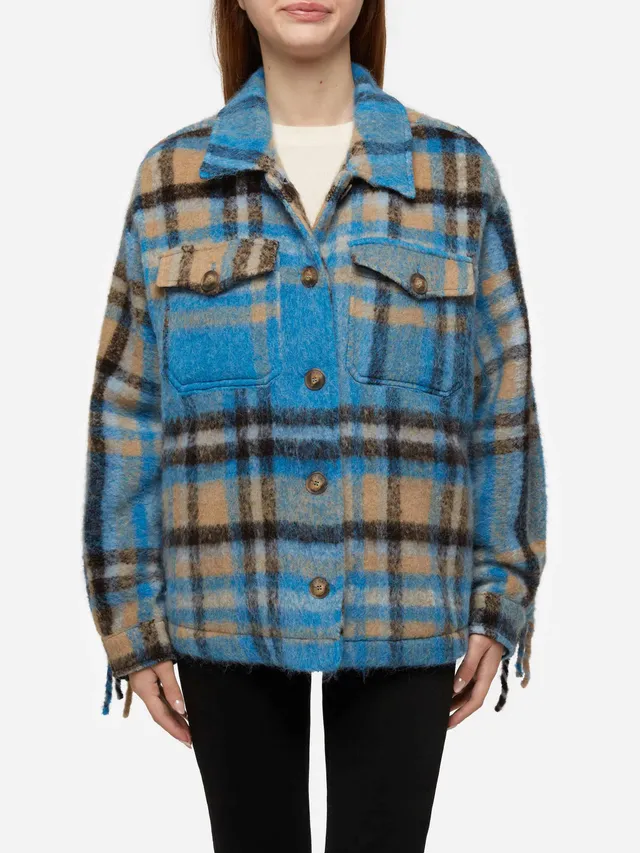 mc2-saint-barth-giacca-overshirt-marceline-donna-tartan-frange image 1