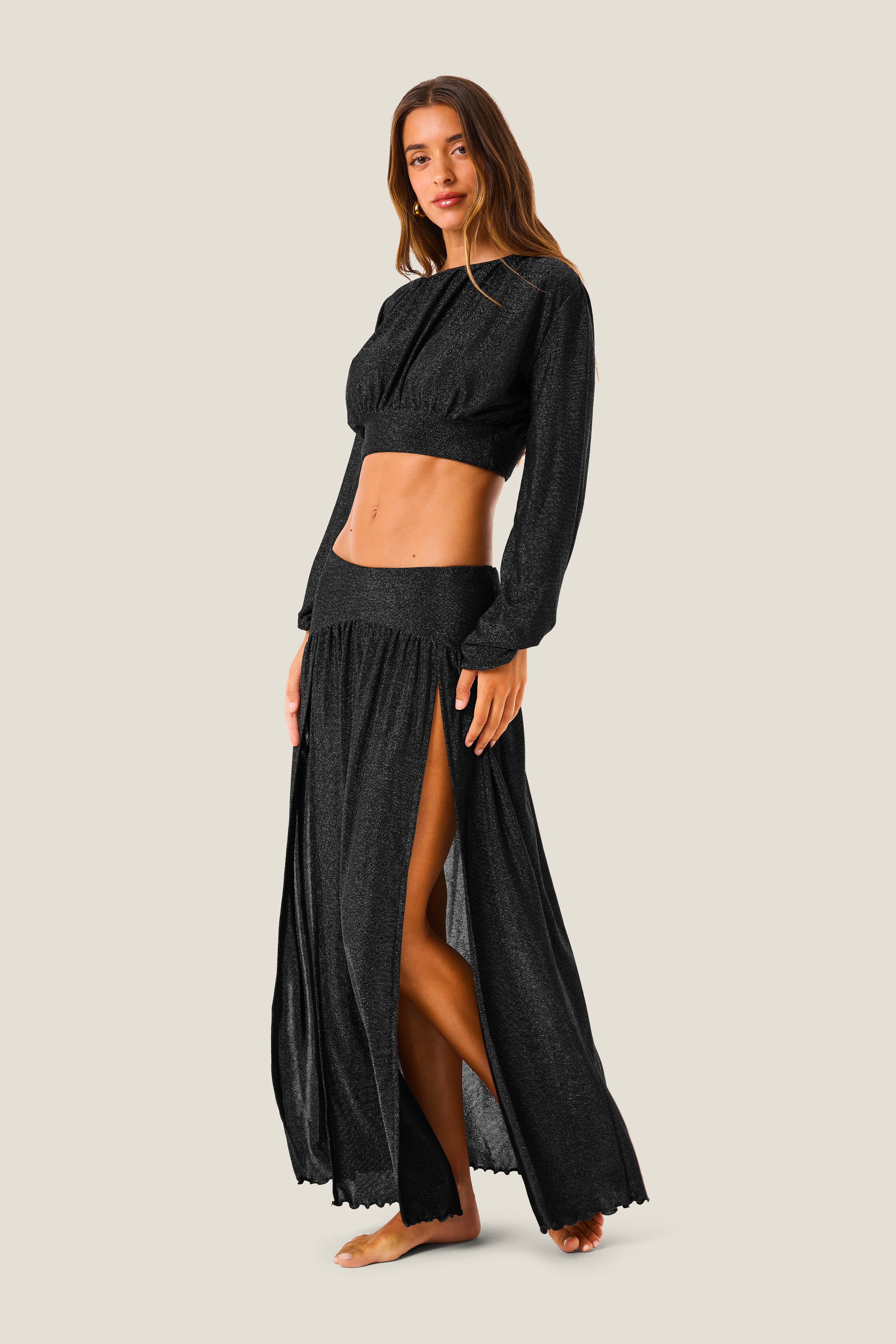 4giveness-gonna-lunga-due-spacchi-lurex-gloss-cover-up-resort-donna image 3