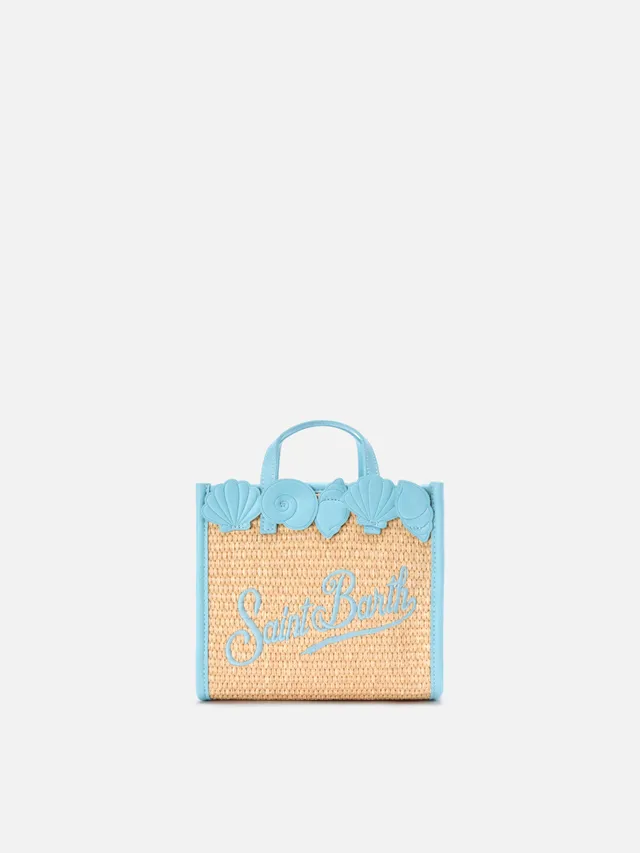 mc2-saint-barth-vivian-mini-borsa-donna-effetto-paglia-marrone-conchiglie image 1