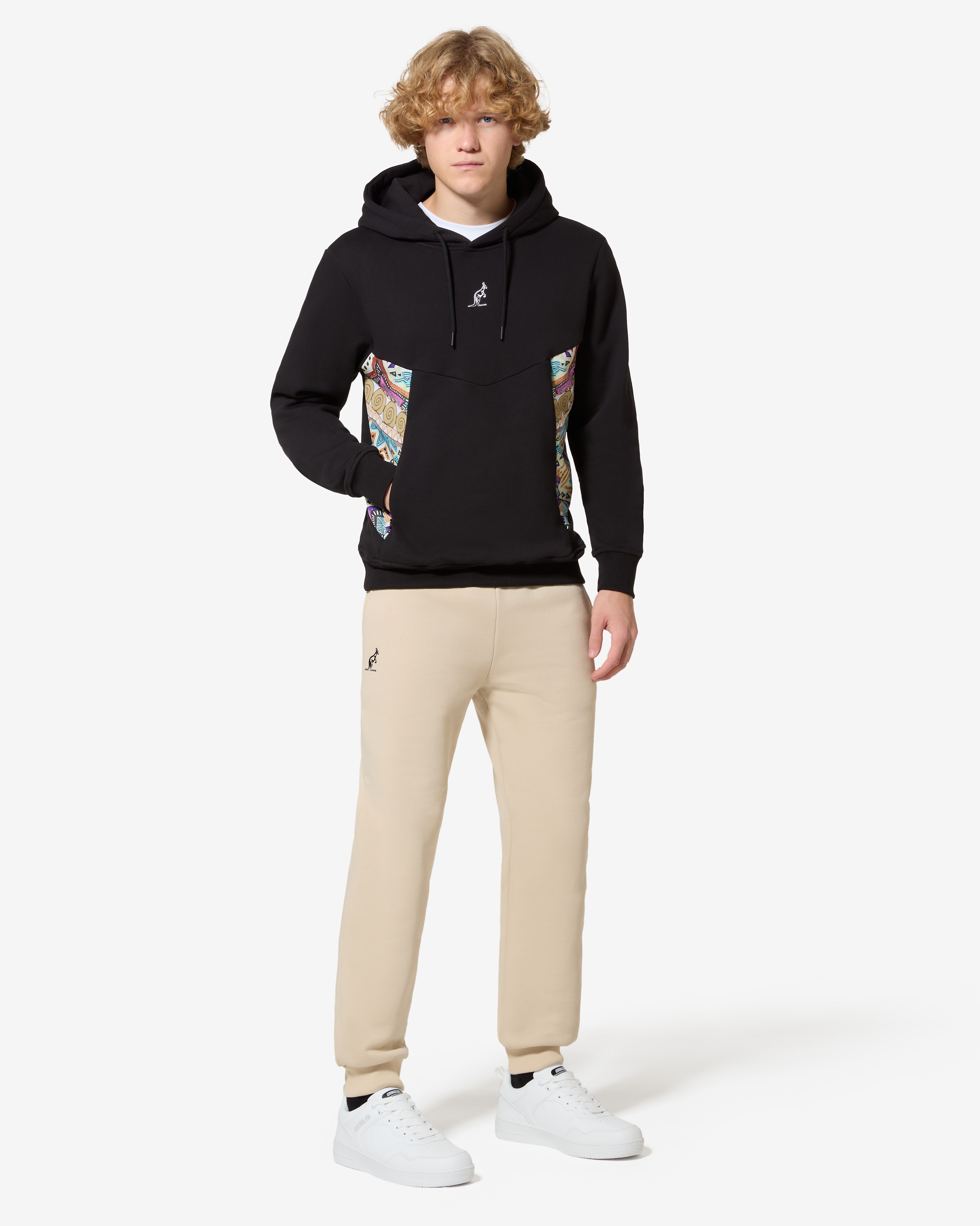 australian-archive-tribal-hoodie-felpa-con-cappuccio-nera image 2
