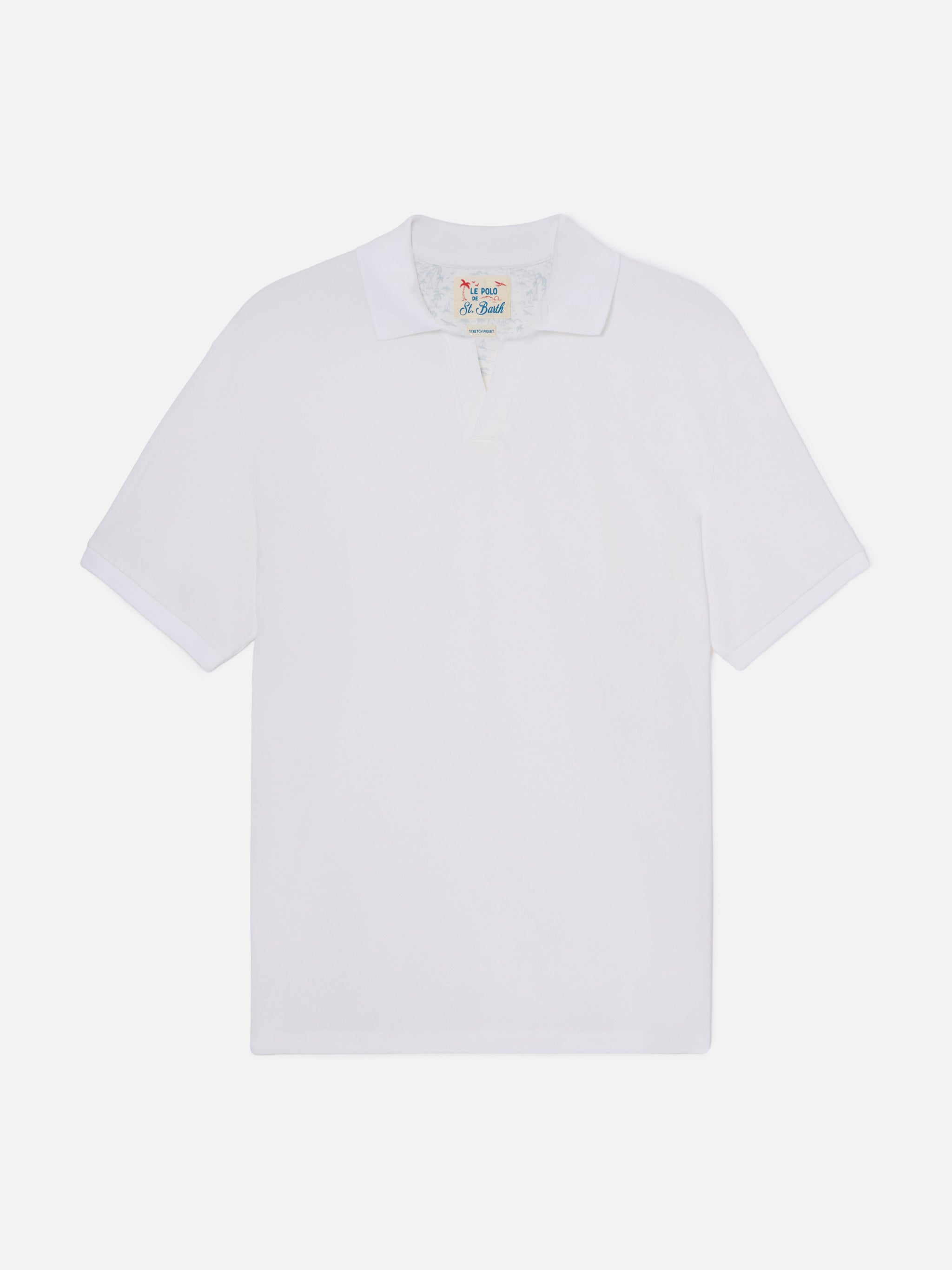 polo-mc2-saint-barth-charles-in-piquet-di-cotone-bianco-maniche-corte-e-ricamo-s image 5