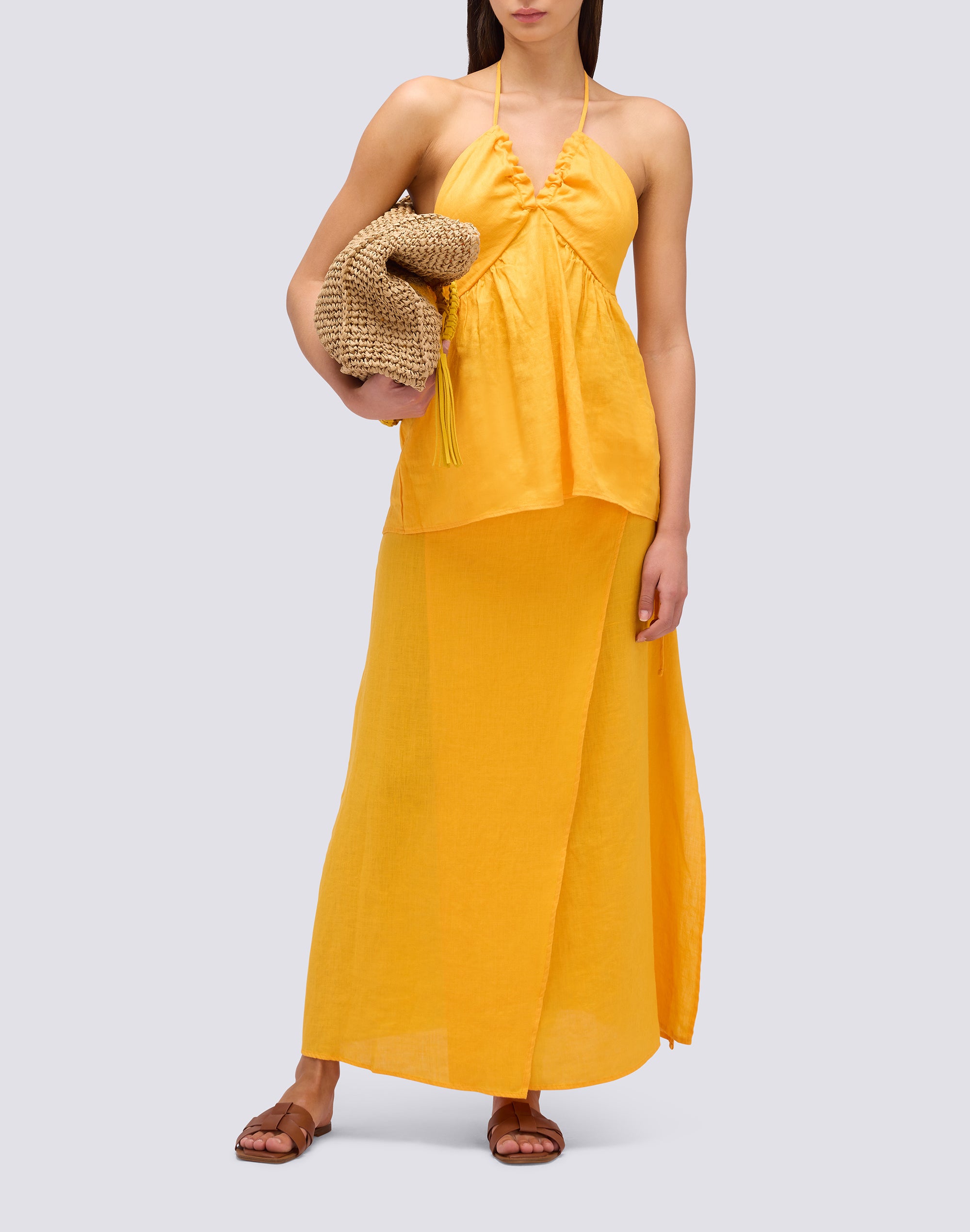 sundek-top-in-lino-tinto-capo-smanicato-donna image 4