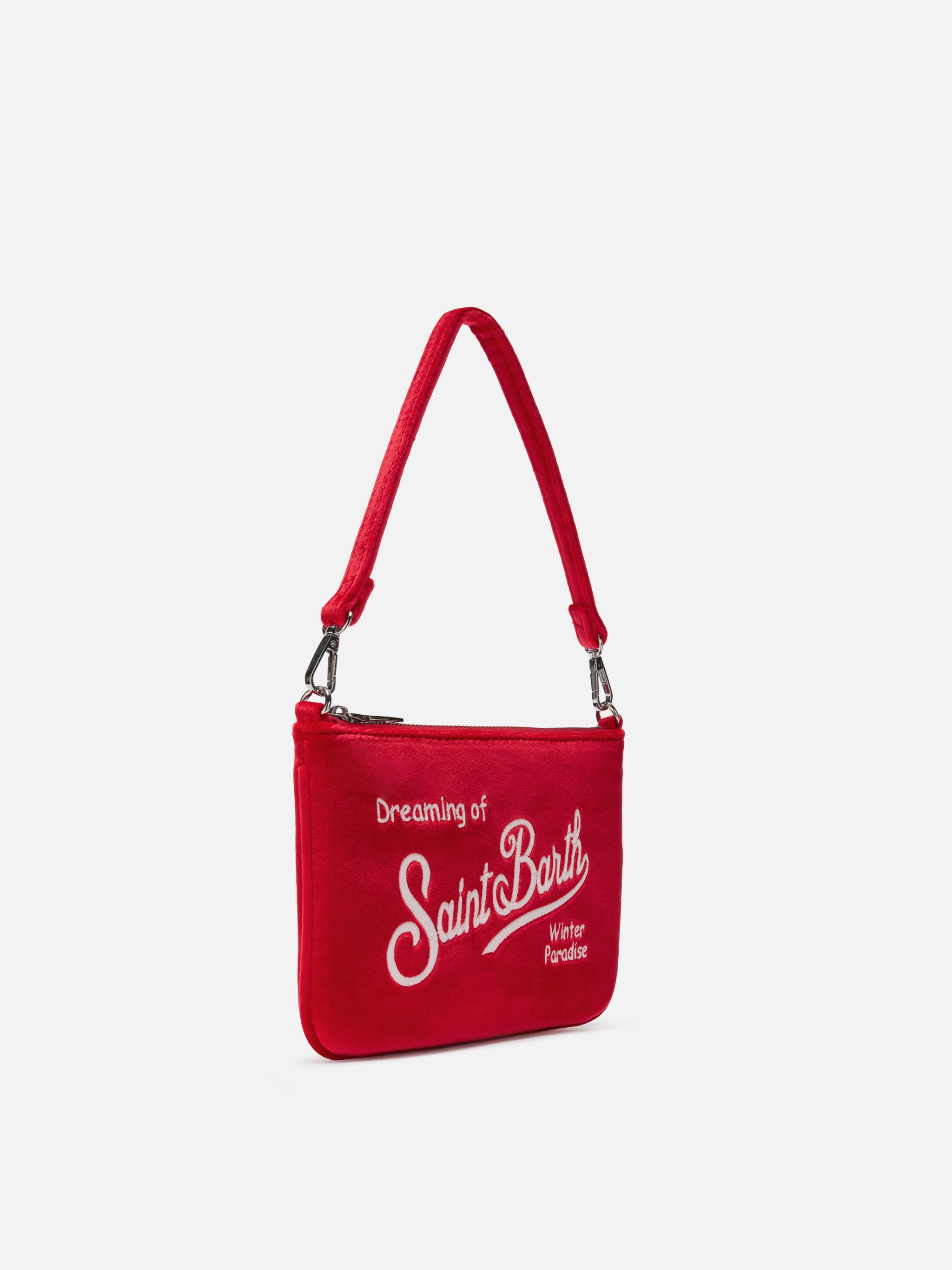 mc2-saint-barth-parisienne-mini-velvet-borsetta-a-spalla-rossa image 3