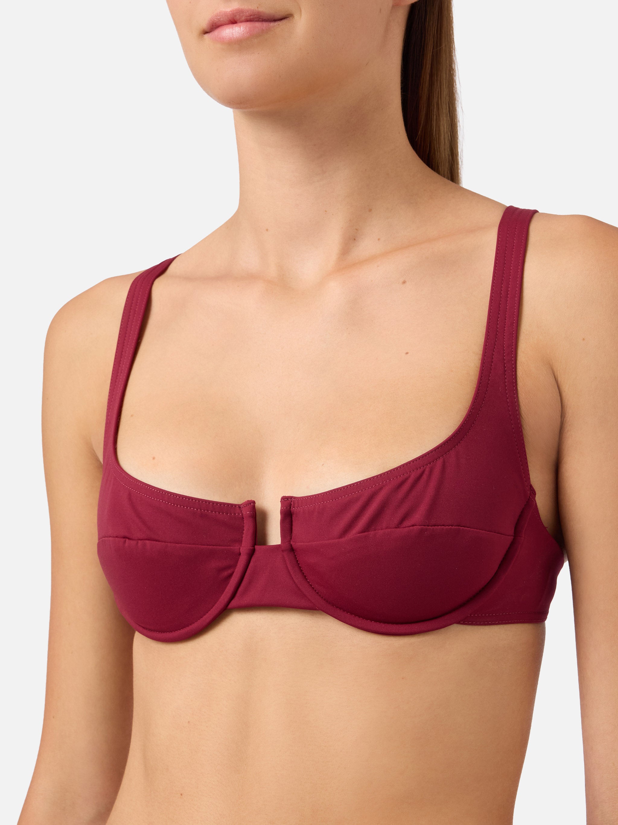 mc2-saint-barth-top-bikini-amira-balconette-bordeaux-con-ferretto-e-coppe-imbott image 2