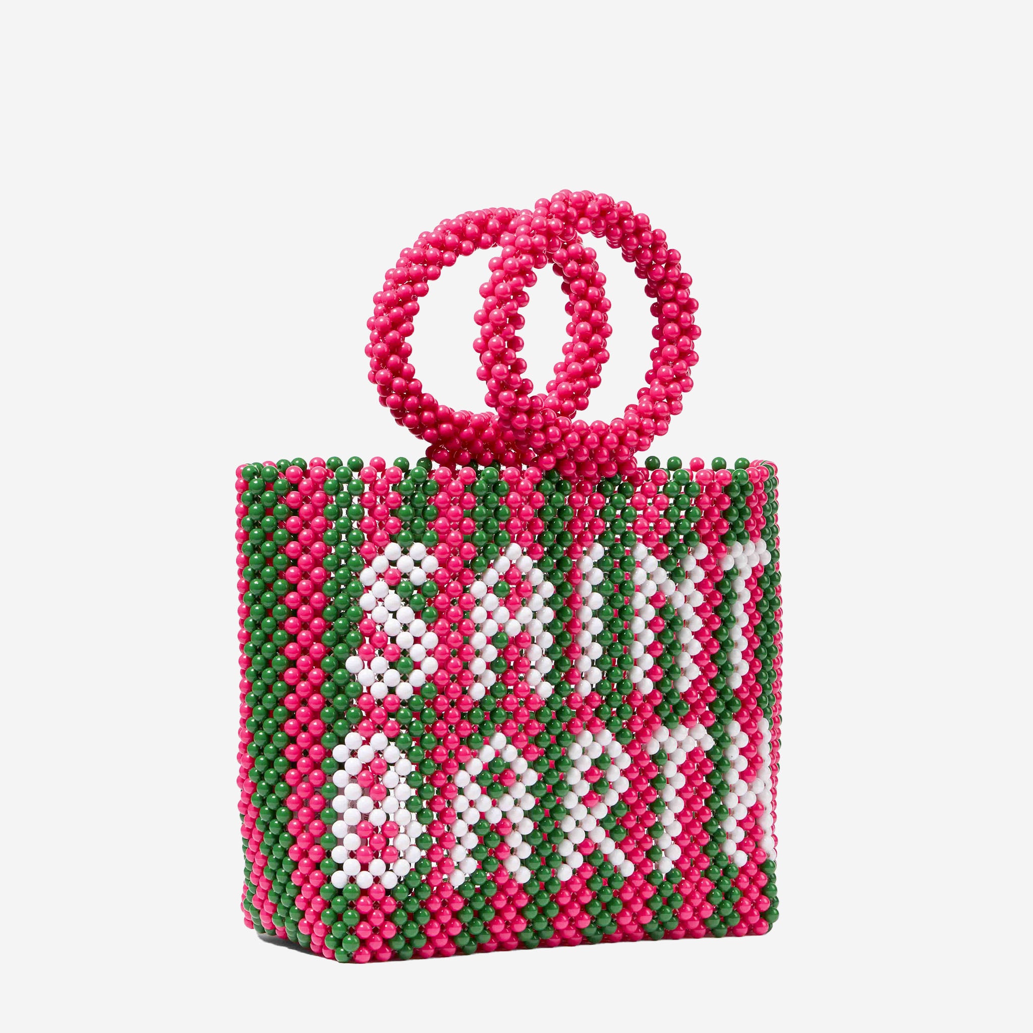 mc2-saint-barth-beaded-big-bag-borsa-con-perline-donna-a-righe-rosa-e-verdi image 3