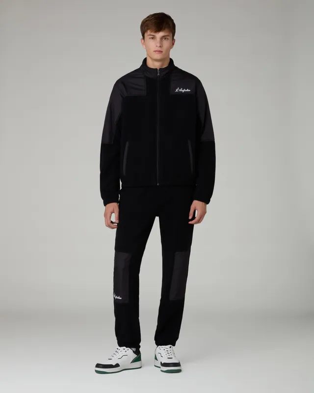 australian-color-block-tracksuit-tuta-in-pile-nera-con-inserti-brice image 1