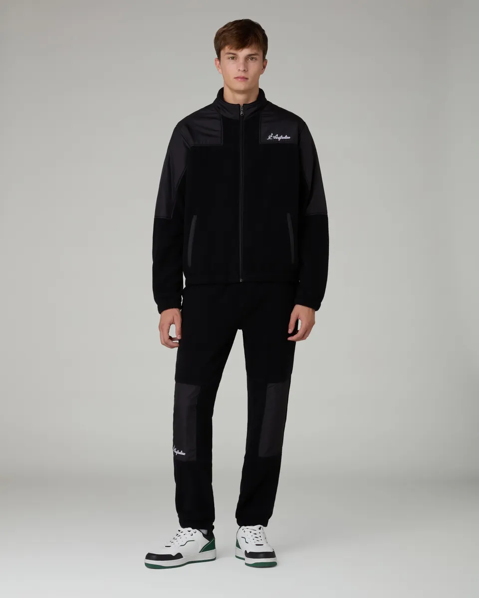 australian-color-block-tracksuit-tuta-in-pile-nera-con-inserti-brice image 1