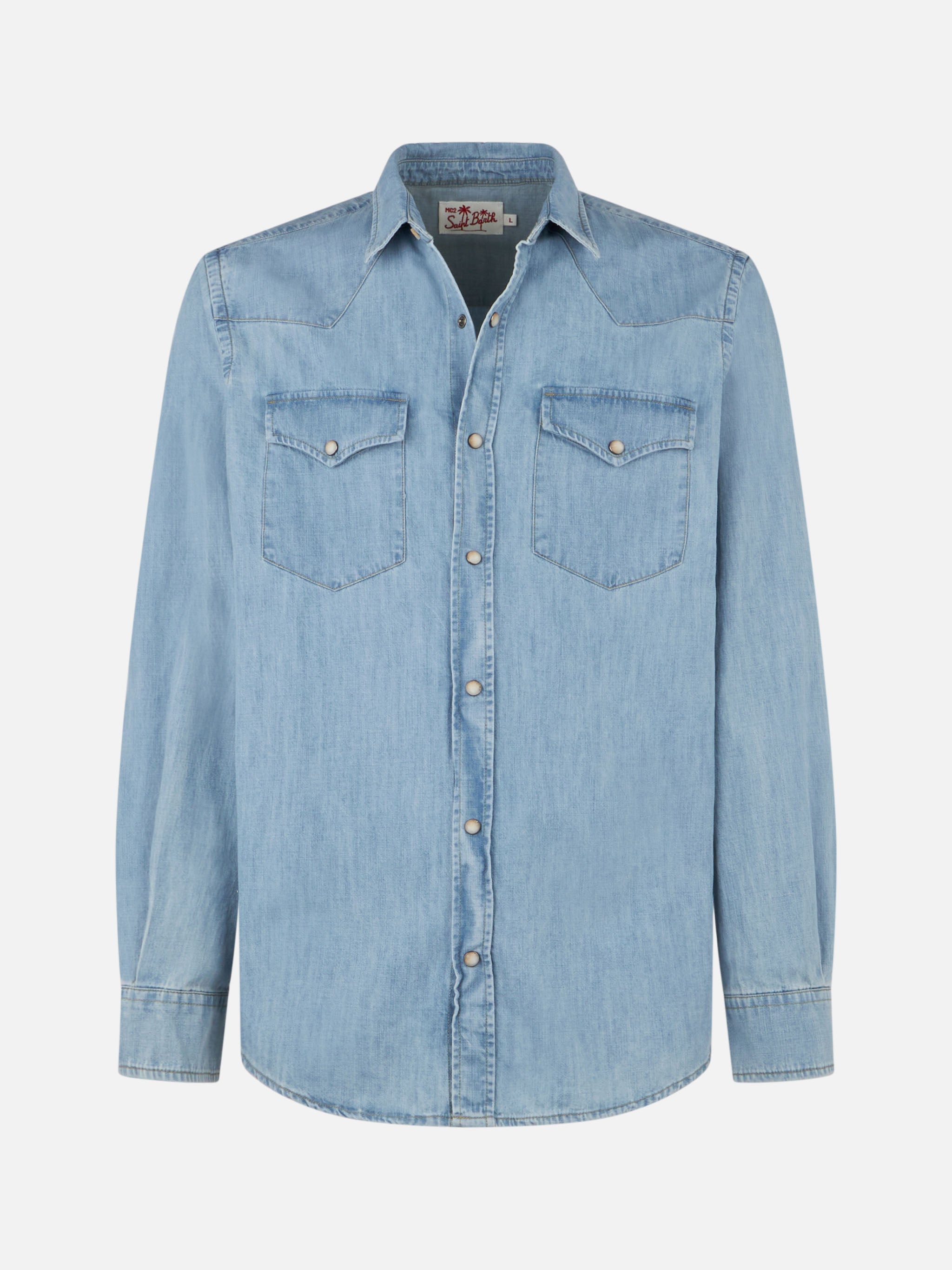 mc2-saint-barth-sikelia-camicia-uomo-in-cotone-denim-effetto-vintage image 4