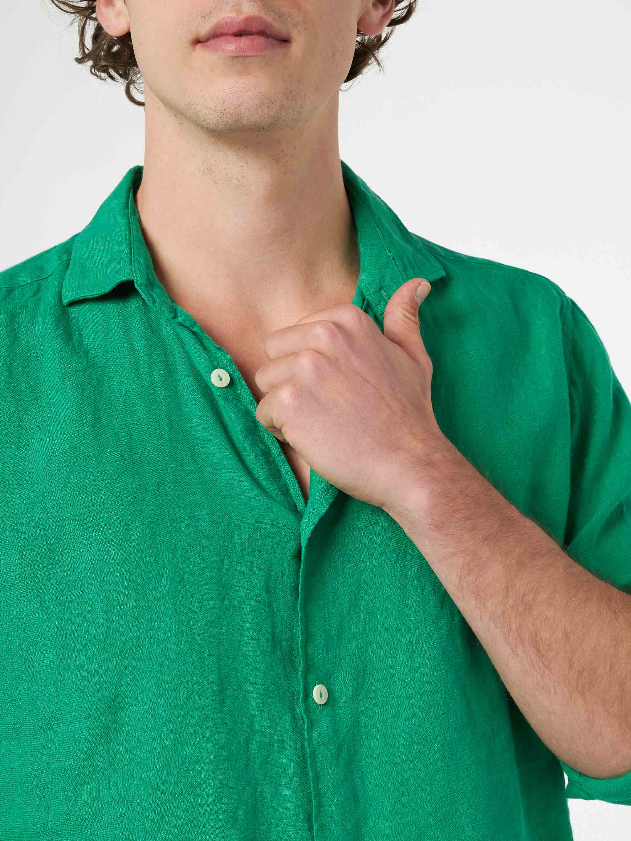 mc2-saint-barth-pamplona-camicia-uomo-in-puro-lino-verde image 3