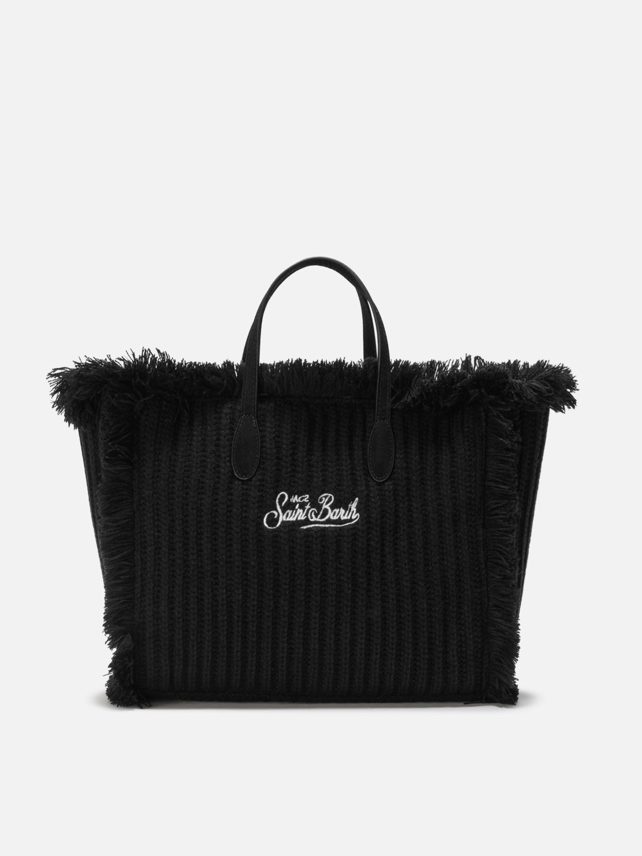 mc2-saint-barth-colette-wool-rib-borsa-a-mano-nera-a-trecce-con-tracolla image 4