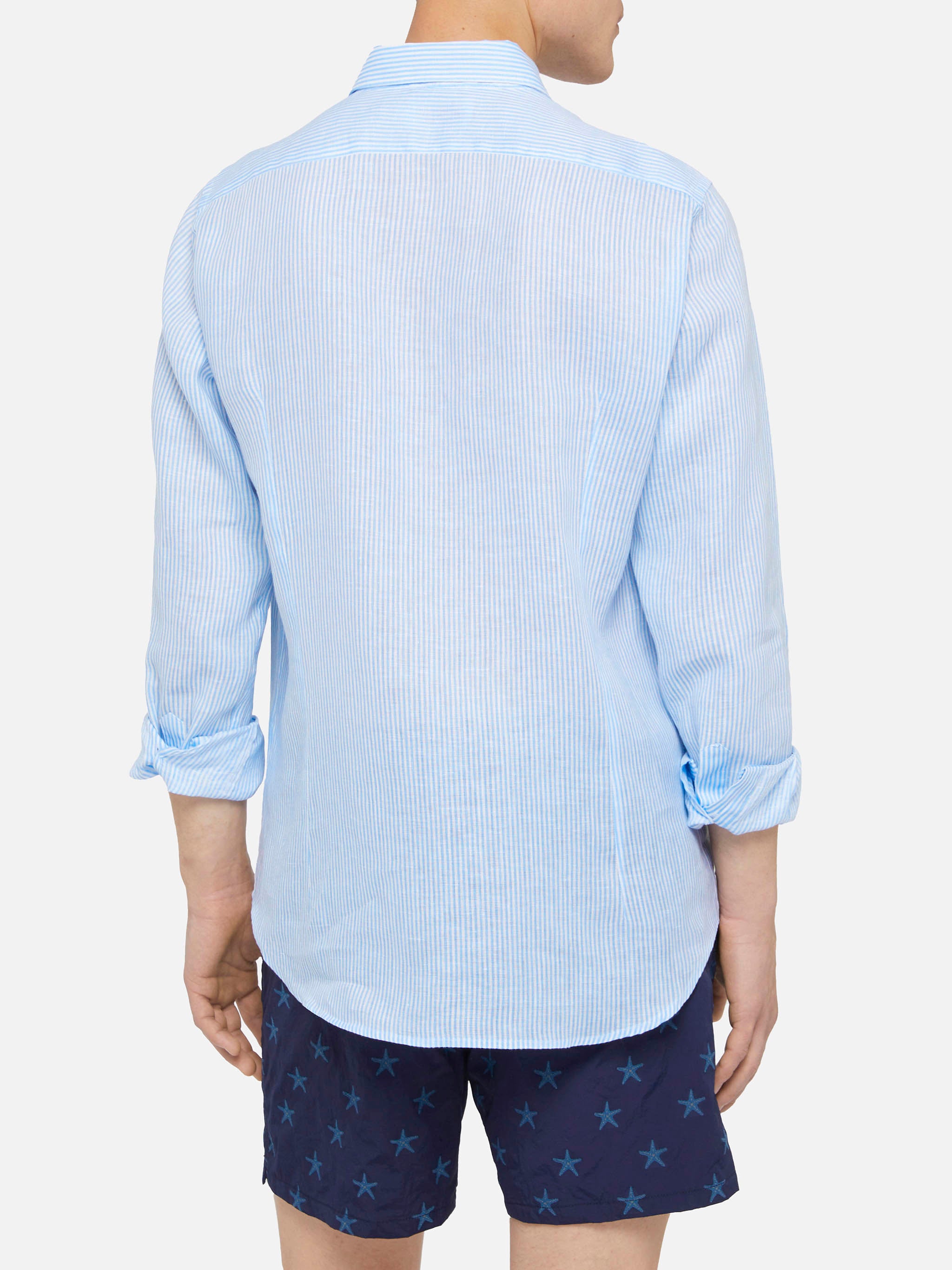 mc2-saint-barth-pamplona-camicia-uomo-lino-riga-azzurra image 3