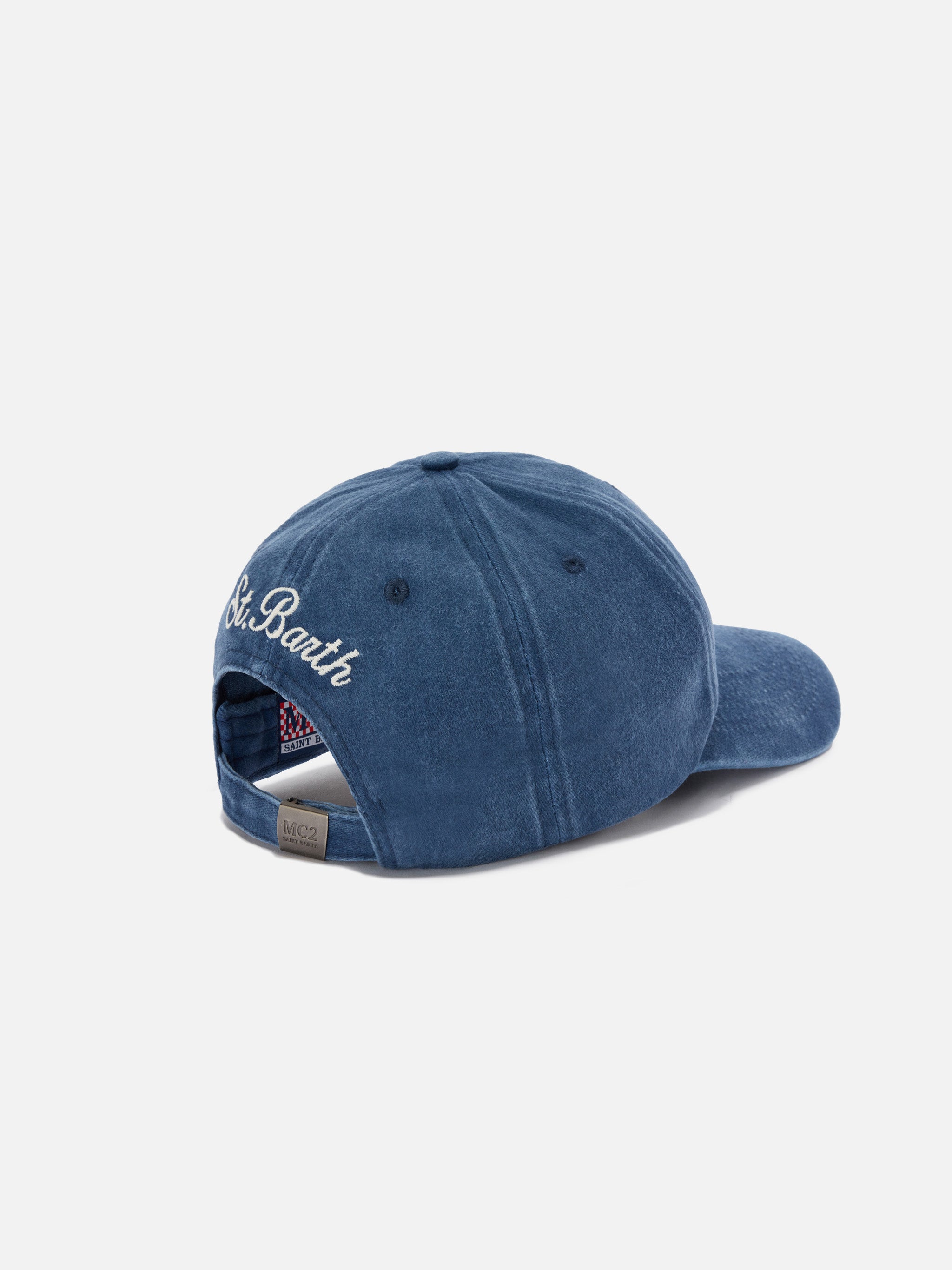 mc2-saint-barth-cappellino-davis-con-visiera-in-cotone-blu-e-ricamo-time-is-mone image 3