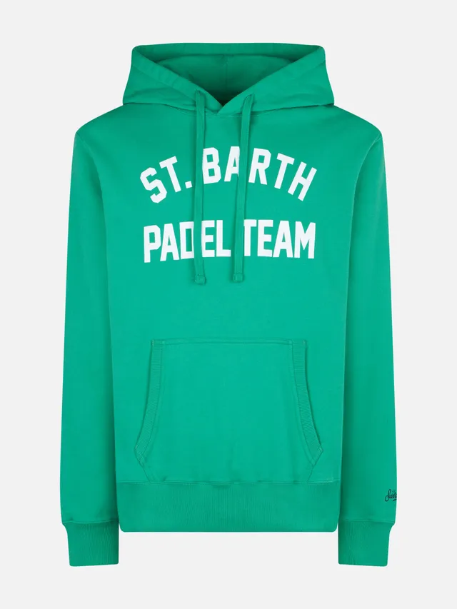 mc2-saint-barth-felpa-in-cotone-con-cappuccio-stampa-st-barth-padel-team-verde image 1