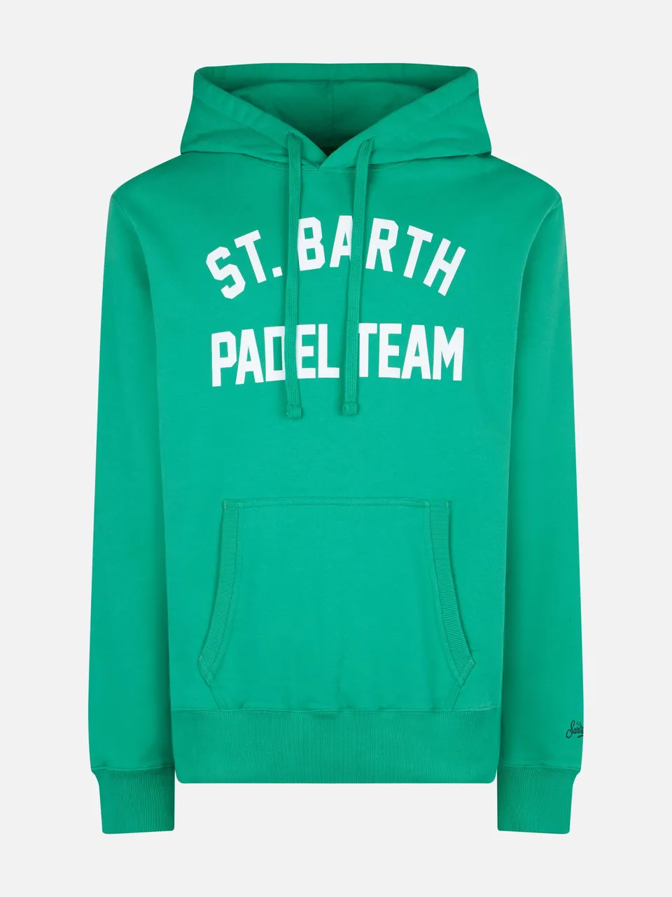 mc2-saint-barth-felpa-in-cotone-con-cappuccio-stampa-st-barth-padel-team-verde image 1