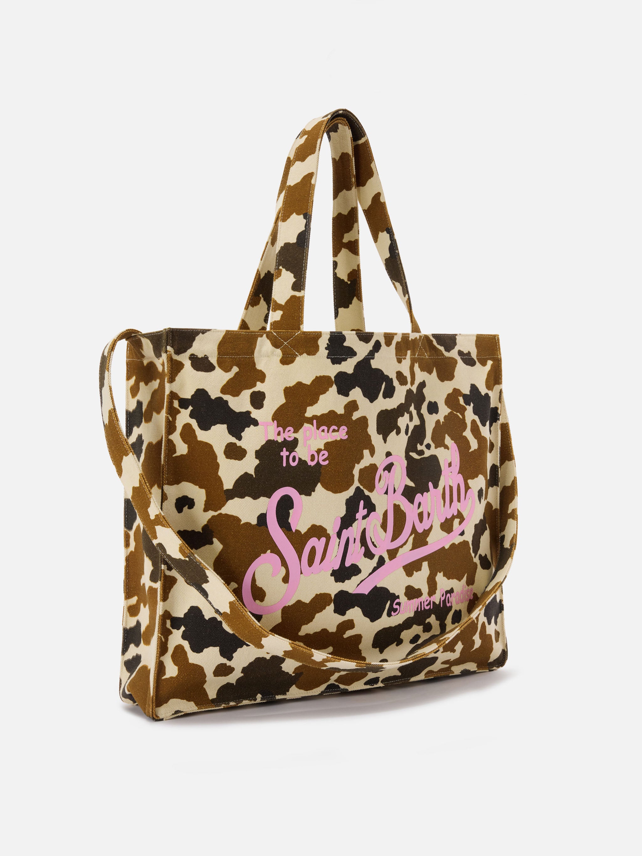 borsa-essential-mc2-saint-barth-in-canvas-con-stampa-muccata-e-logo-stampato image 3