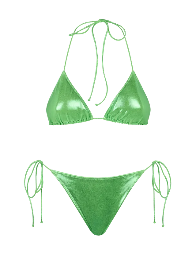 mc2-saint-barth-leah-marielle-bikini-triangolo-laminato-verde-fluo image 1
