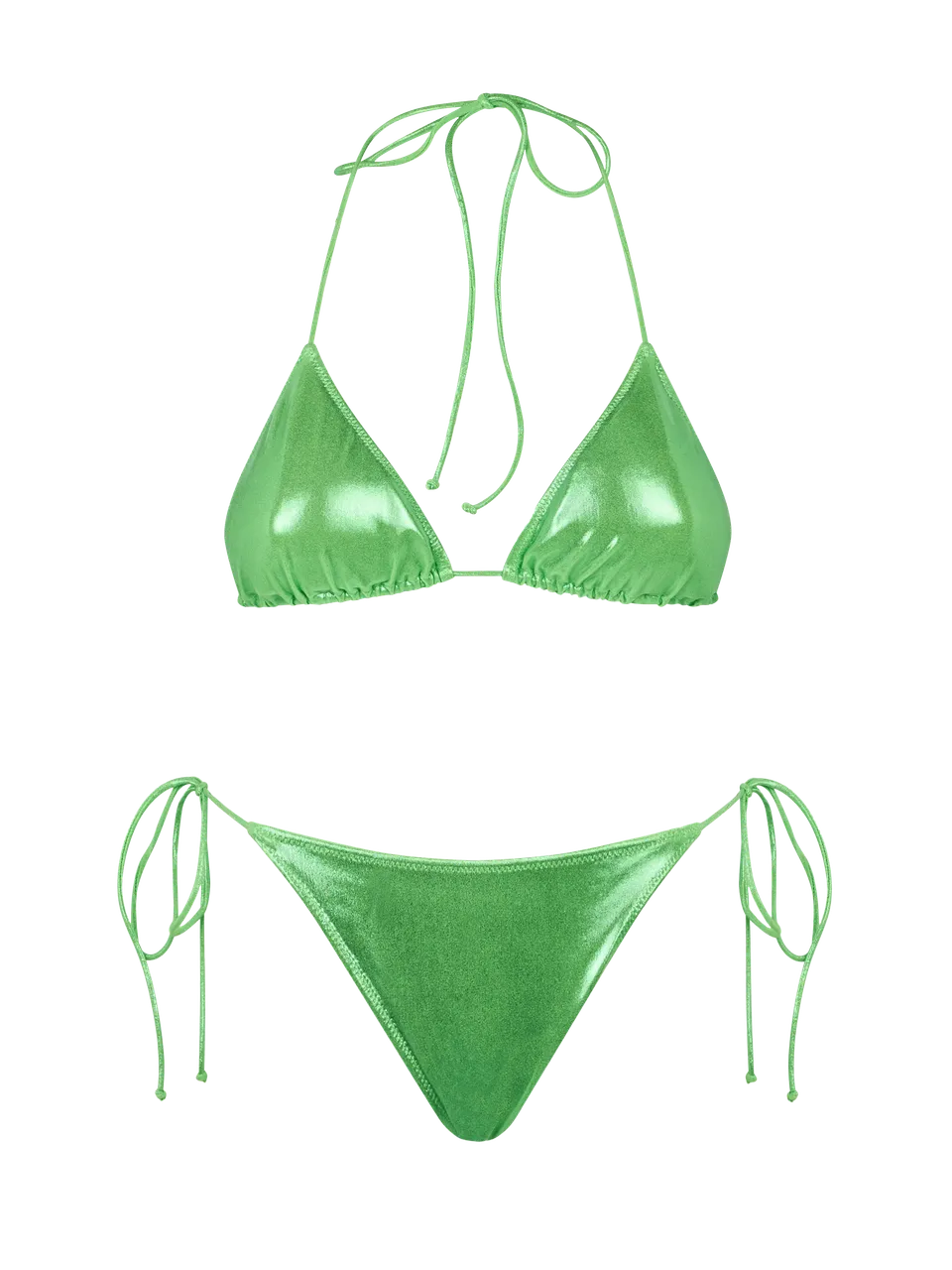 mc2-saint-barth-leah-marielle-bikini-triangolo-laminato-verde-fluo image 1