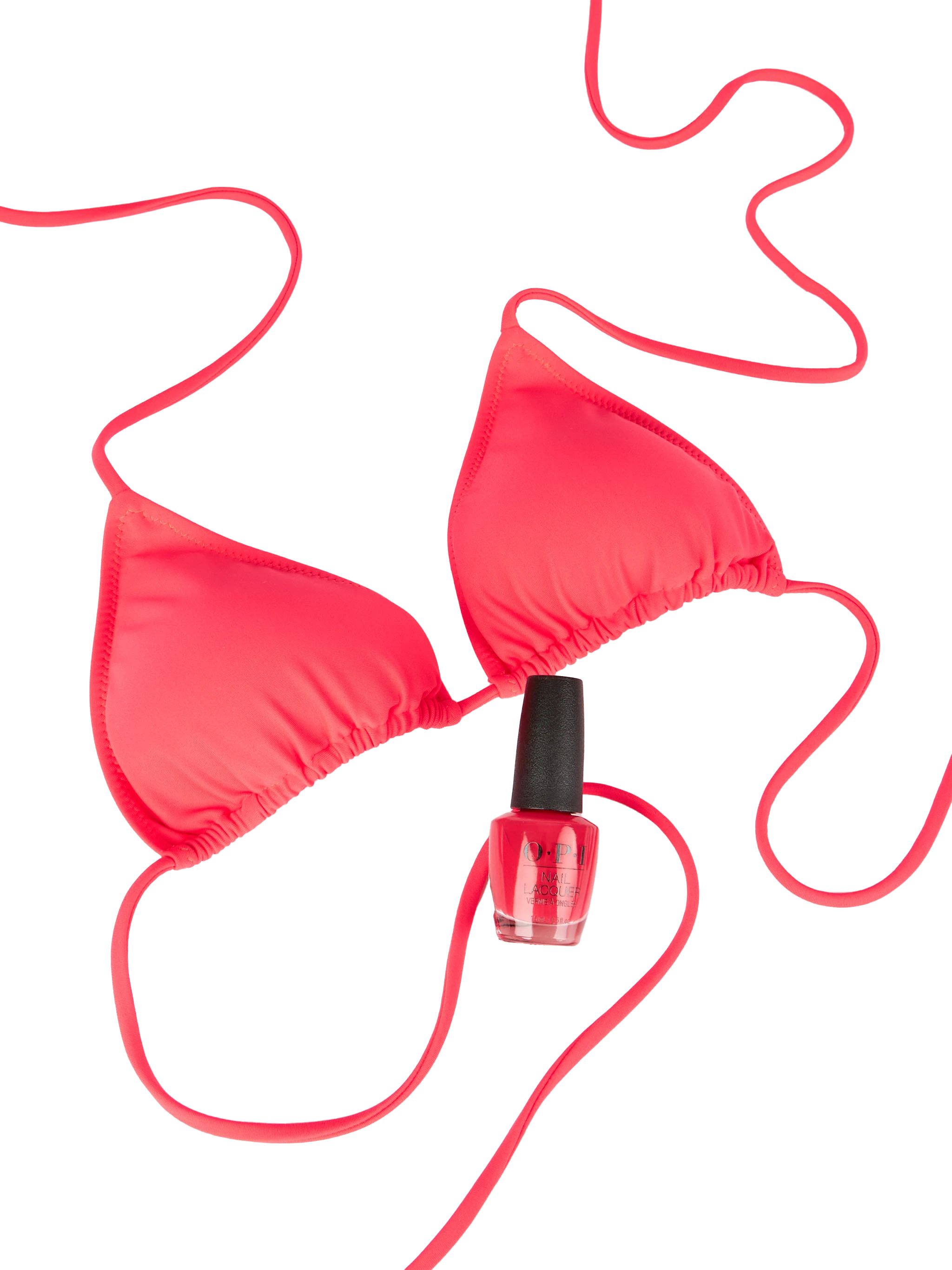 mc2-saint-barth-leah-top-bikini-triangolo-rosso-fluo-donna image 2