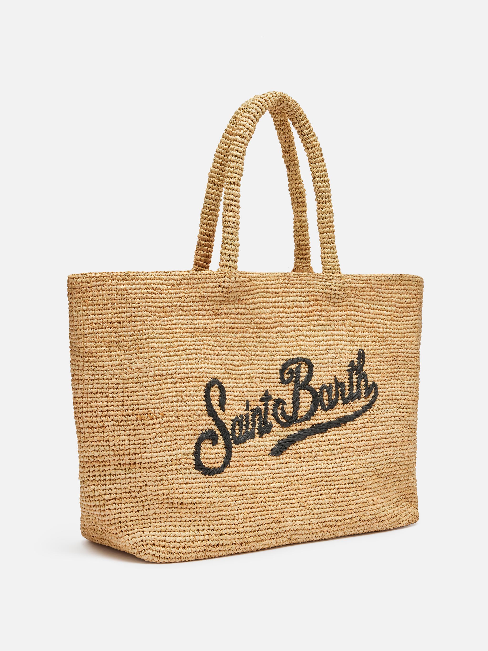 mc2-saint-barth-borsa-beach-tote-in-raffia-naturale-e-nero-con-logo-ricamato image 3