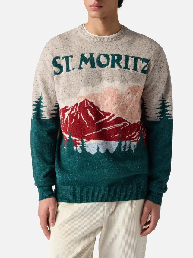 mc2-saint-barth-heron-her0011-maglione-uomo-verde-donegal-jacquard-st-moritz image 1