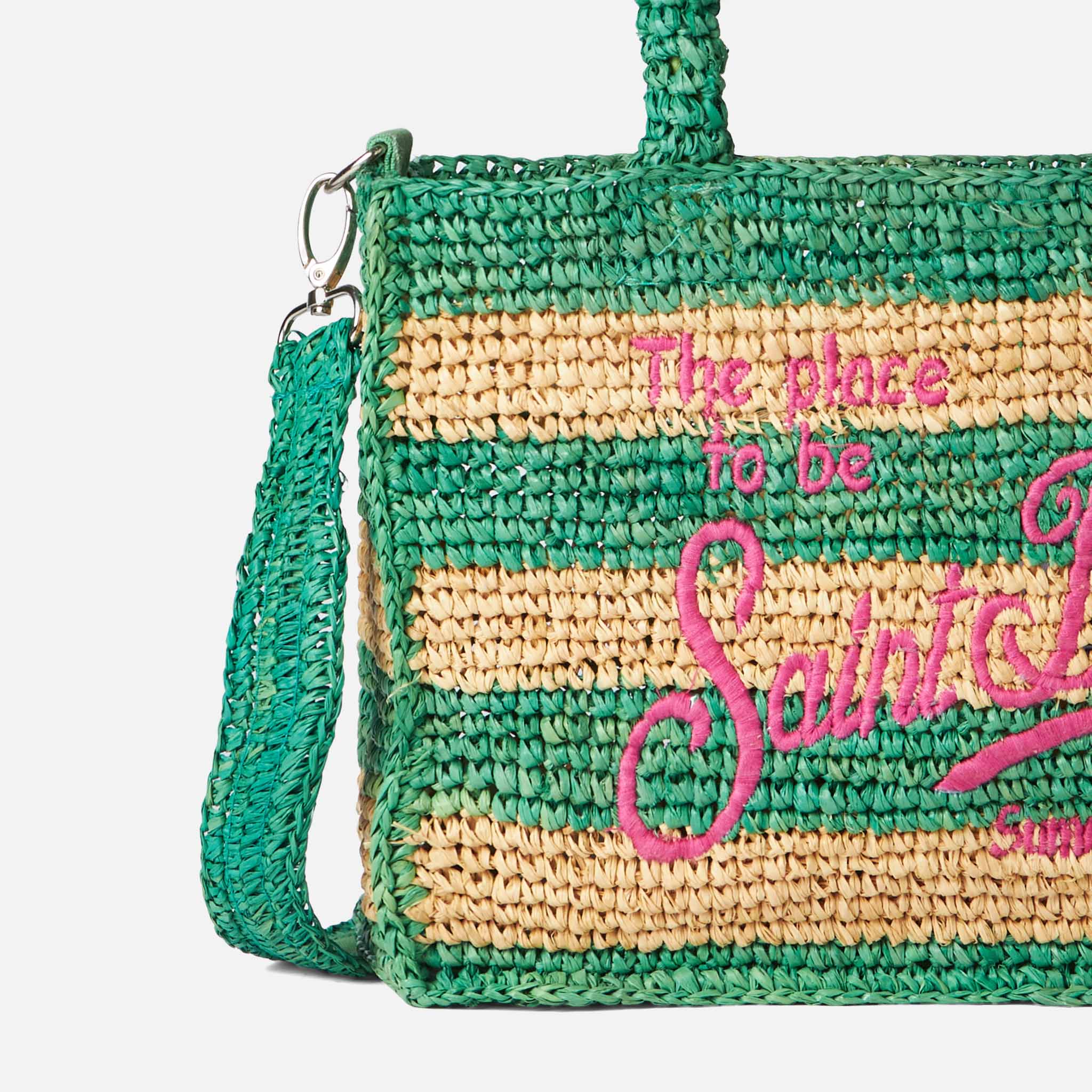 mc2-saint-barth-colette-borsa-in-rafia-a-righe-bianche-e-verdi-30x20x16-cm image 2