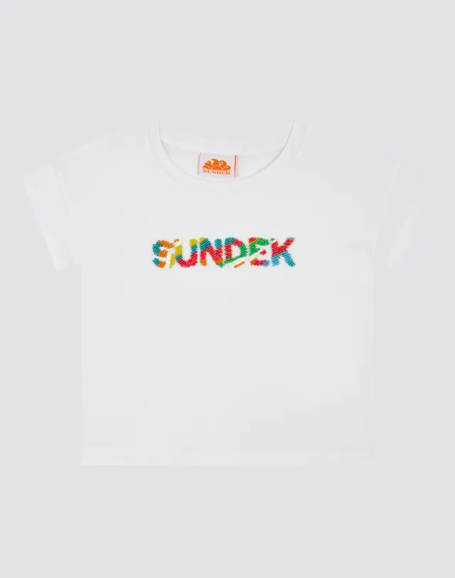 sundek-goldenwave-t-shirt-bambina-mezze-maniche-con-perline-multicolor image 1