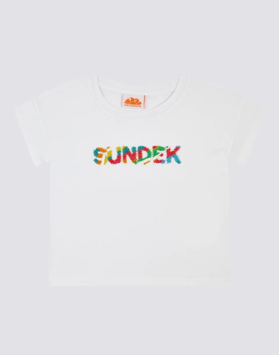sundek-goldenwave-t-shirt-bambina-mezze-maniche-con-perline-multicolor image 1