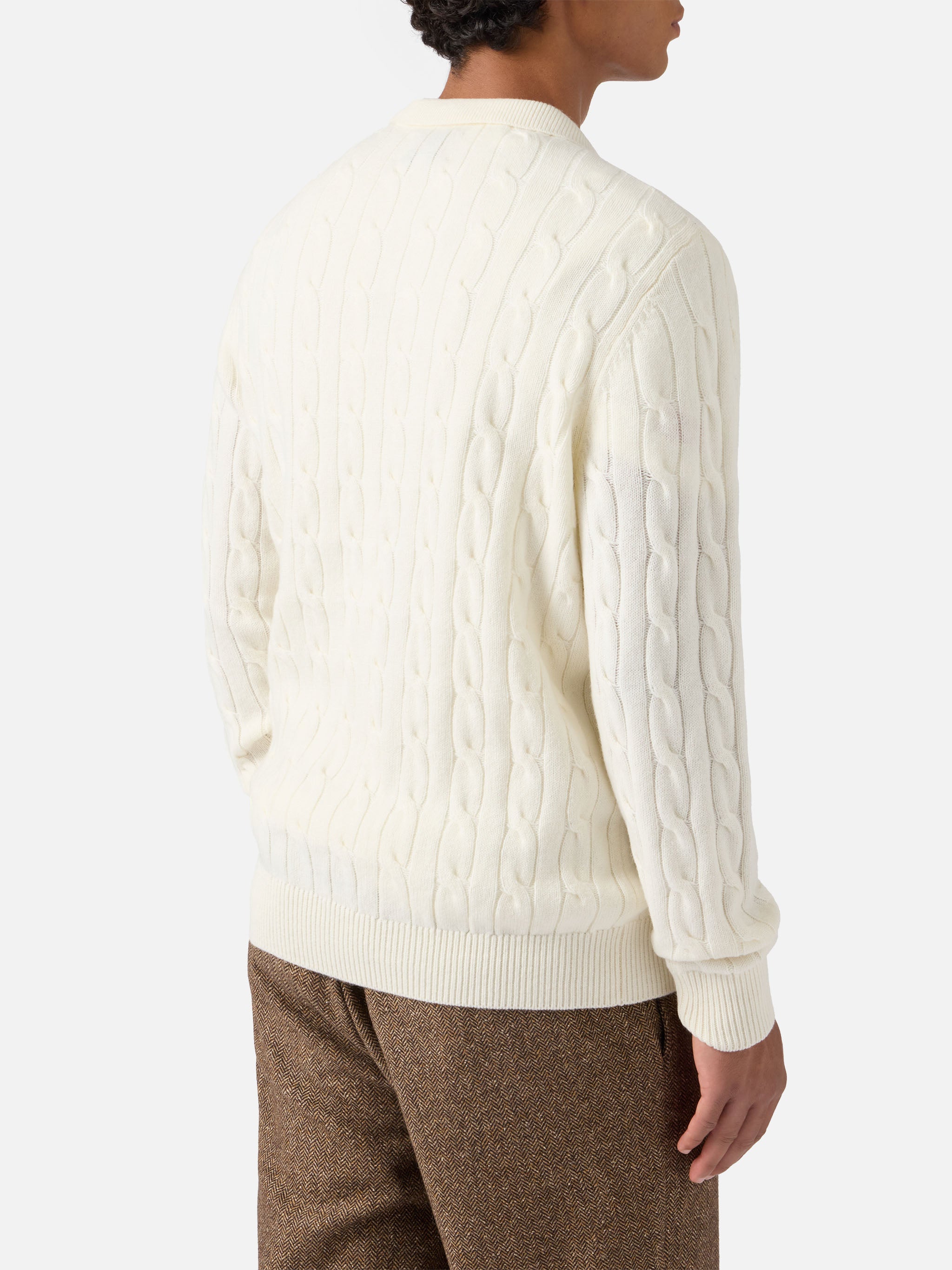 polo-in-maglia-mc2-saint-barth-downing-in-lana-merino-bianco image 3