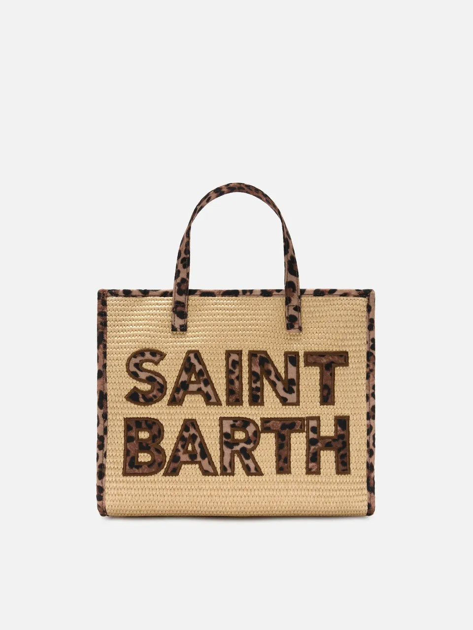 mc2-saint-barth-borsa-vivian-medium-effetto-raffia-beige-con-patch-logo-leoparda image 1