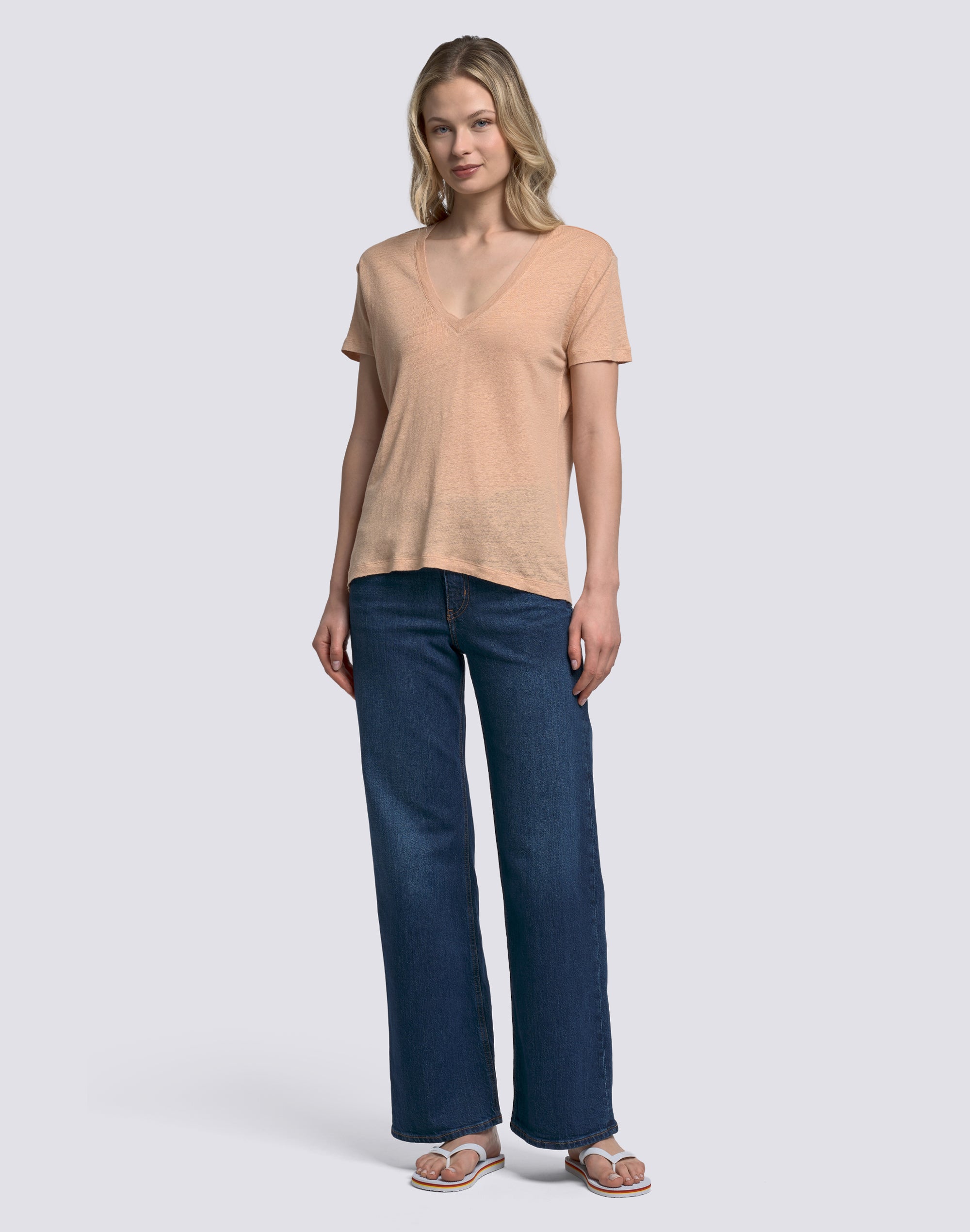 sundek-w967teli800-t-shirt-donna-a-mezze-maniche-in-lino image 3