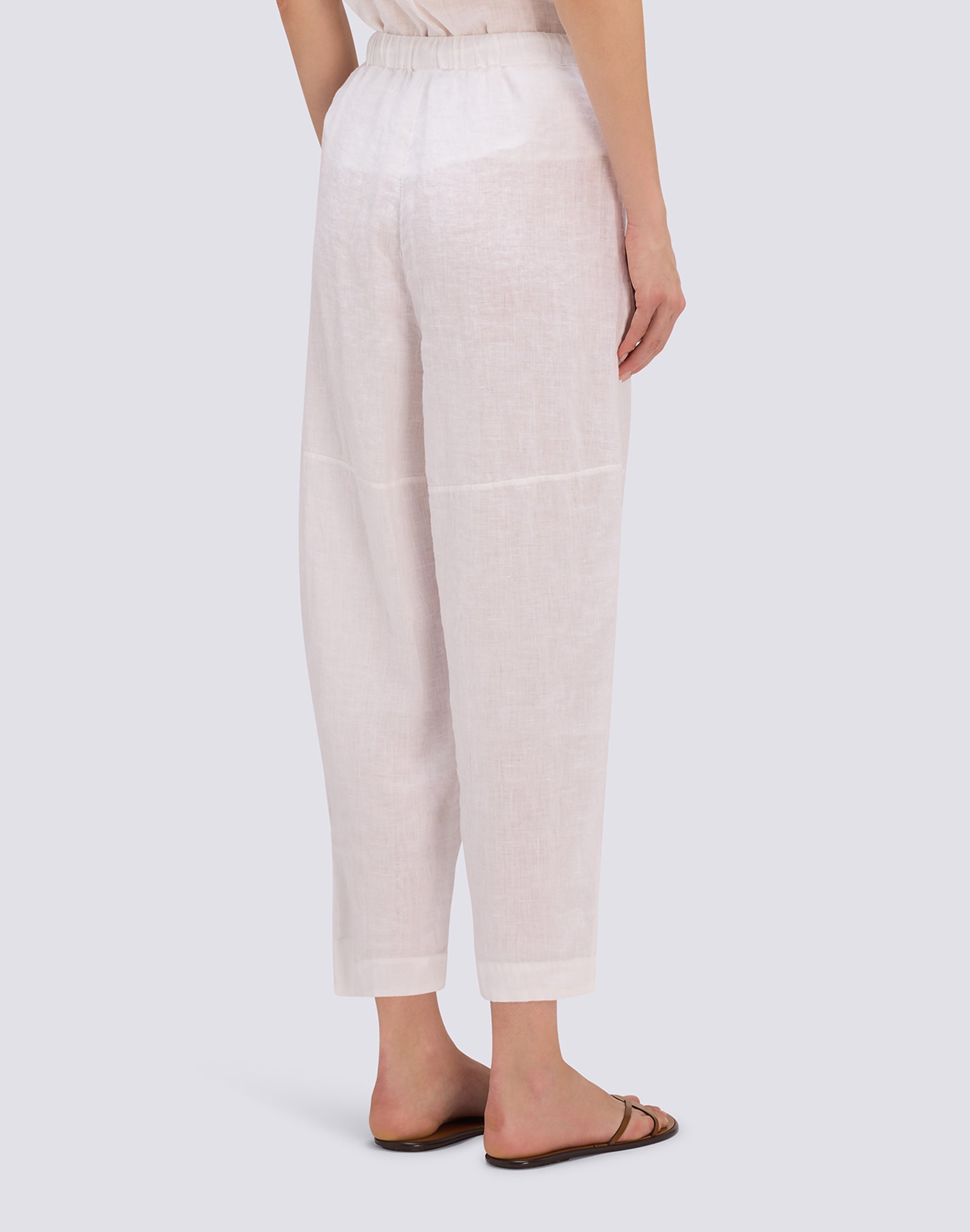sundek-pantaloni-lunghi-donna-in-lino-tinto-capo-vita-elasticizzata image 2