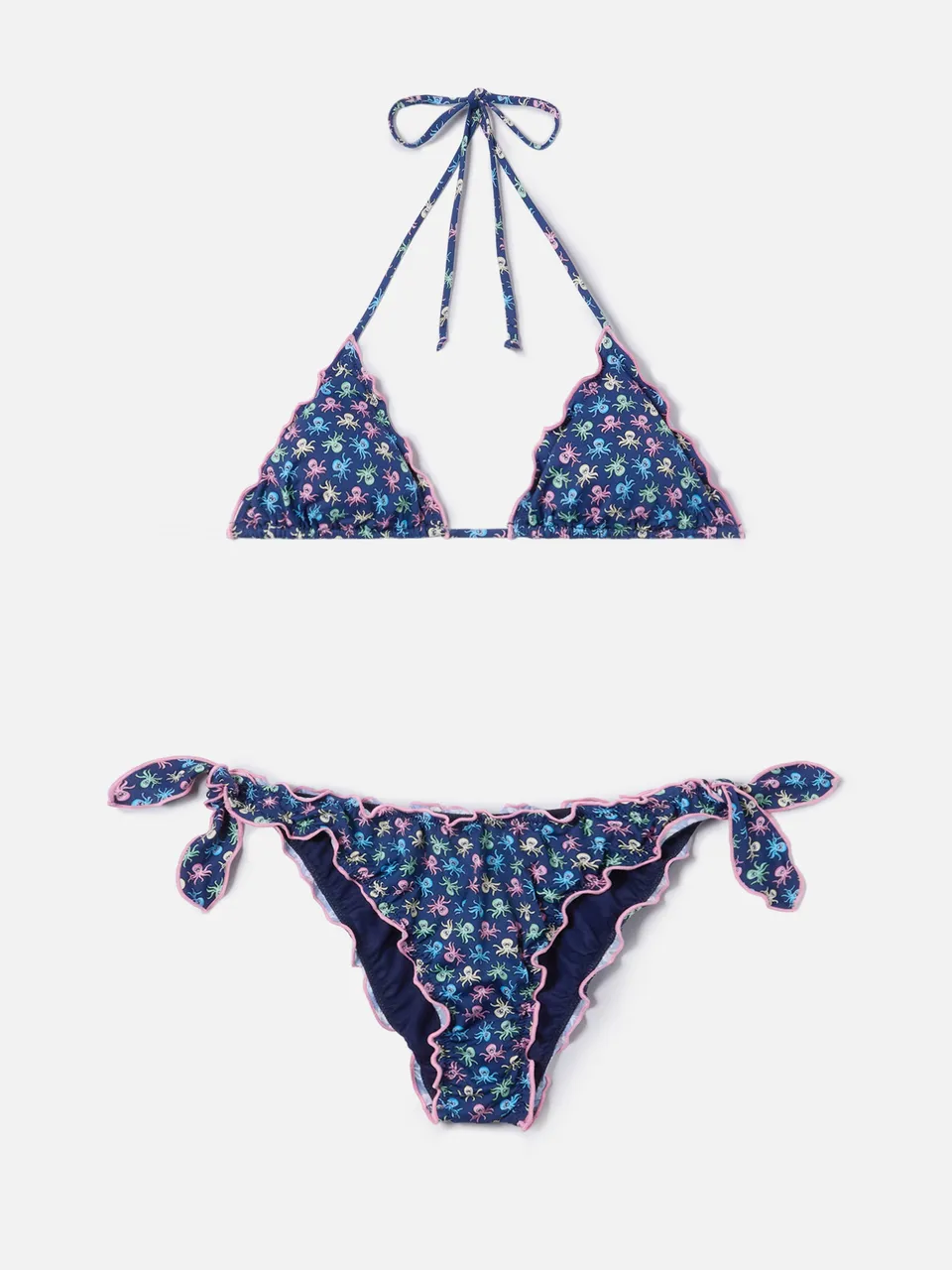 mc2-saint-barth-sarius-bikini-triangolo-blu-stampa-polipetti-donna image 1