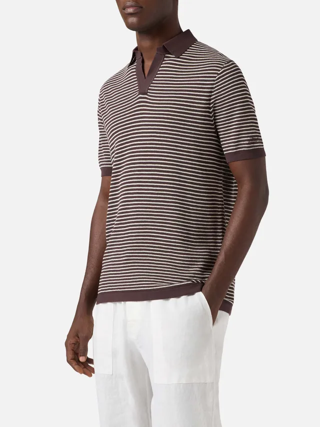 mc2-saint-barth-polo-sloan-in-cotone-pregiato-high-twist-a-righe-marroni image 1