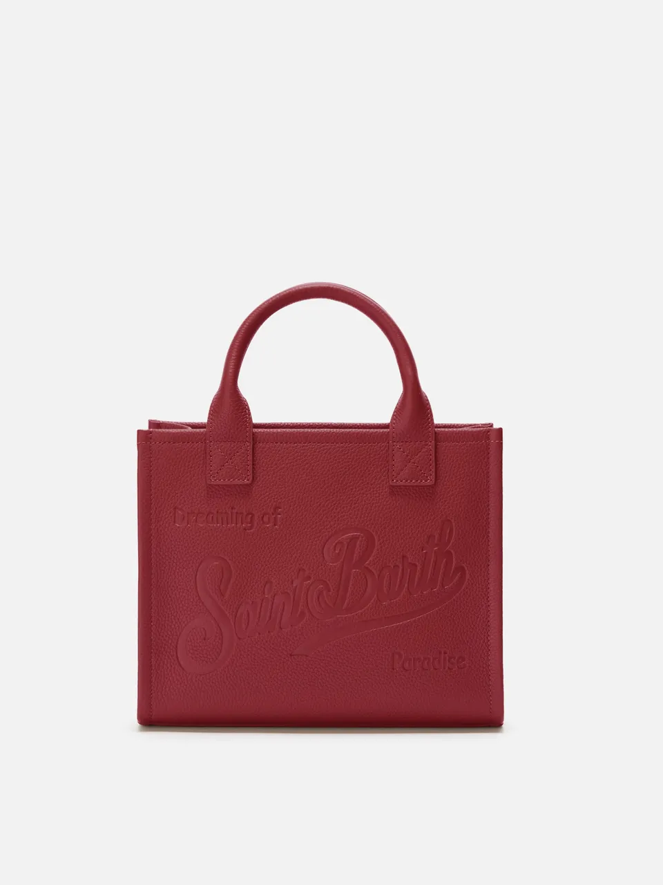 mc2-saint-barth-vanity-bag-midi-borsa-a-spalla-pelle-martellata-bordeaux image 1