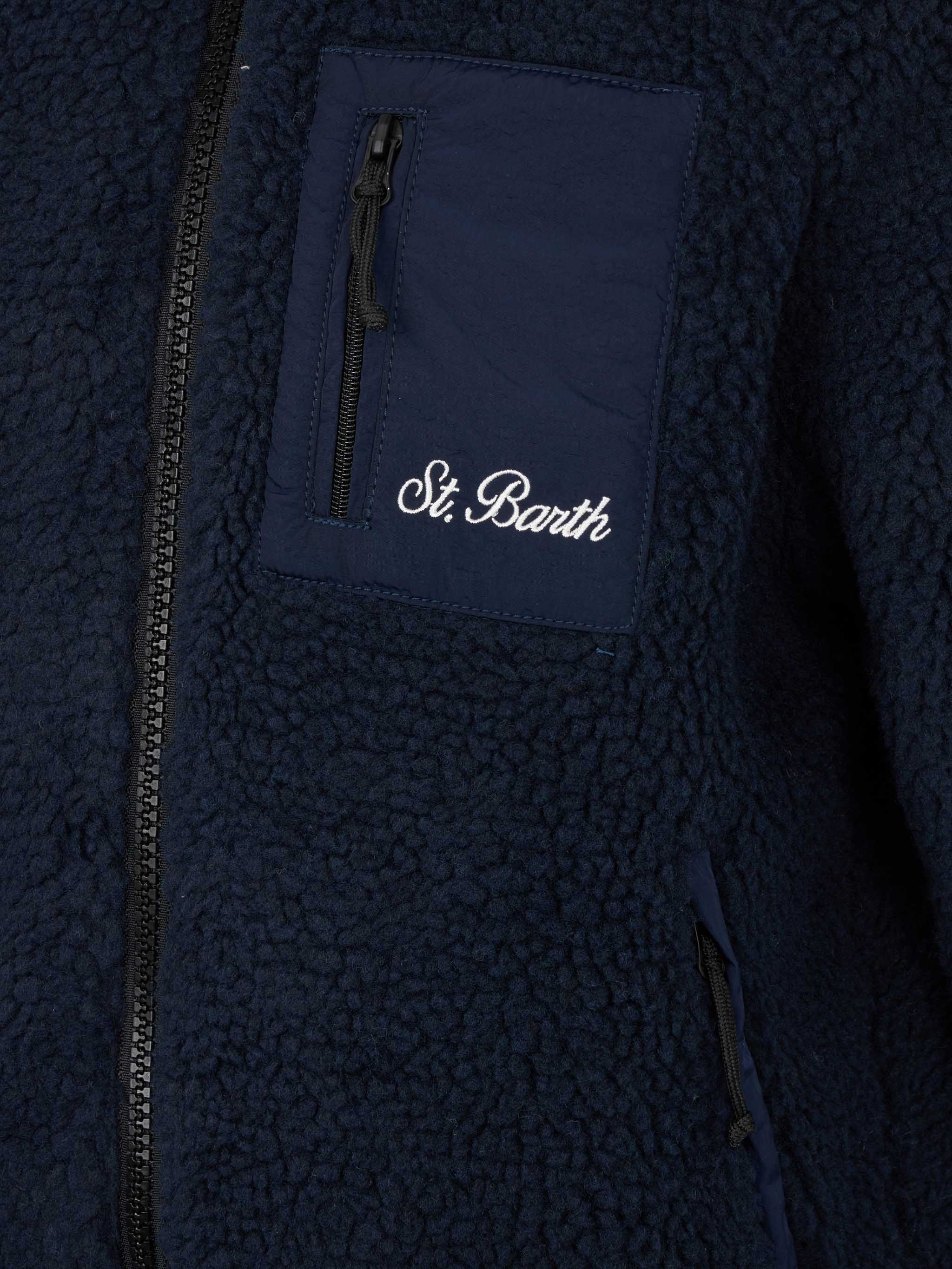 mc2-saint-barth-giacca-sherpa-bambino-blu-stampa-garfield-edizione-speciale image 3