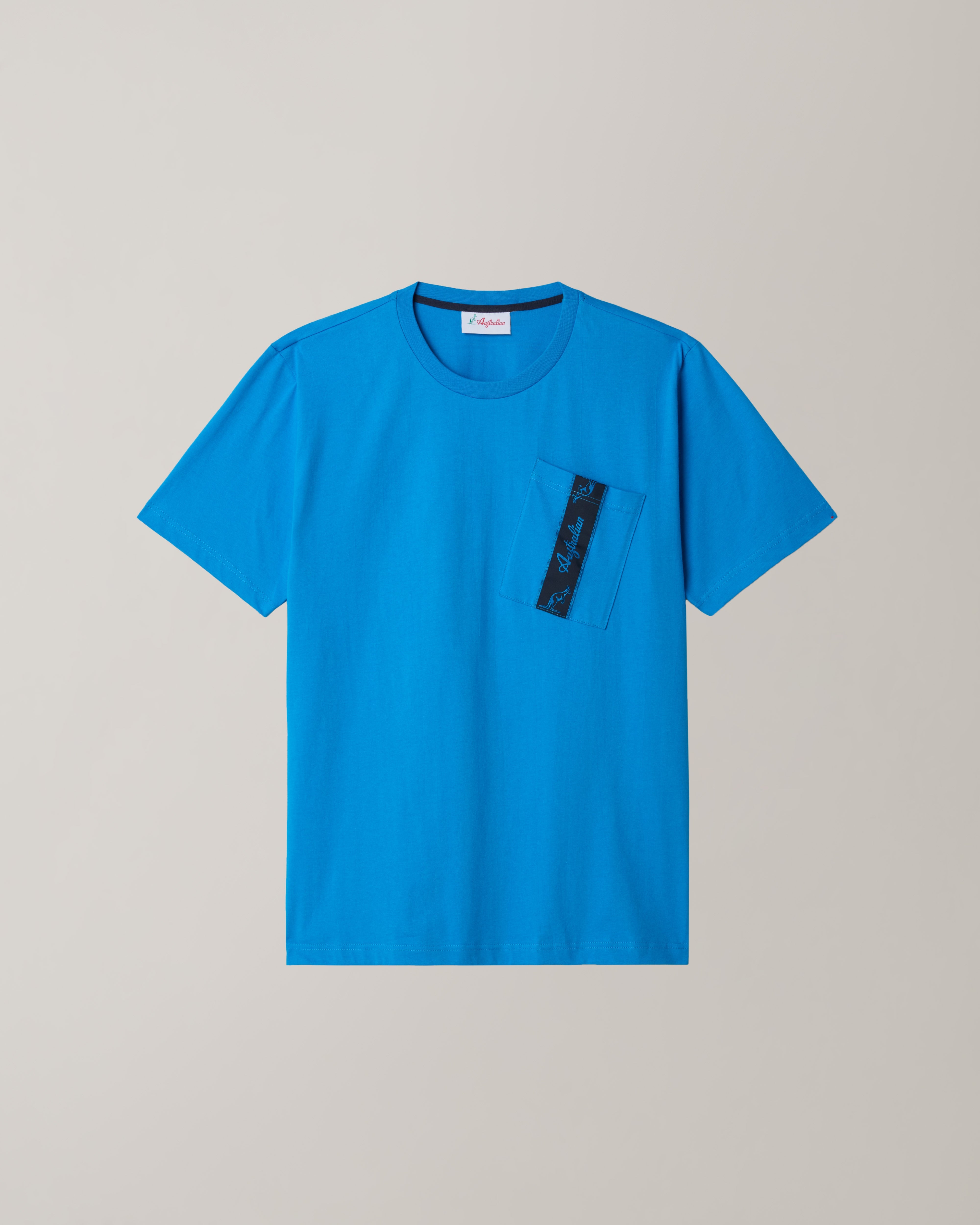 australian-pocket-t-shirt-maglietta-cotone-blu-capri-made-in-italy image 6