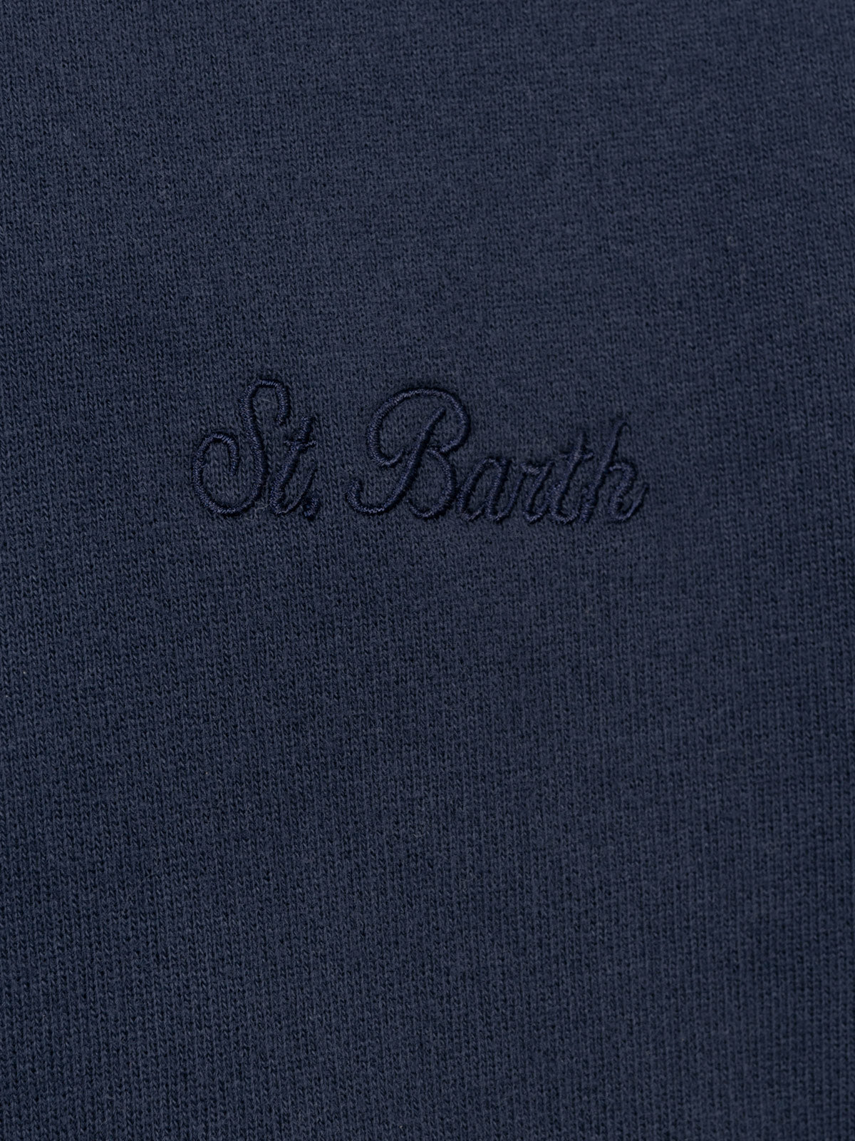mc2-saint-barth-felpa-dunkan-uomo-blu-navy-mezza-zip-in-cotone-con-ricamo-logo image 7