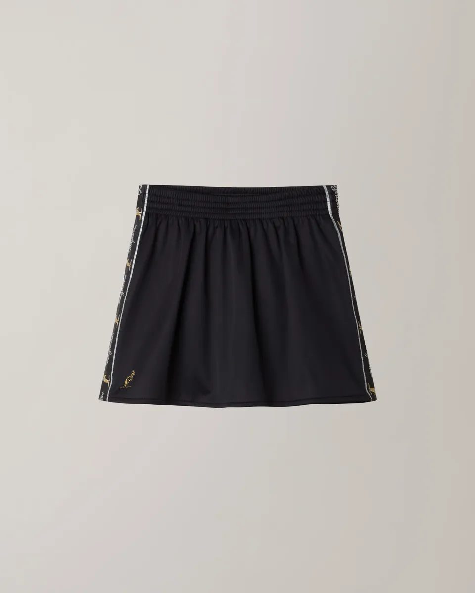 australian-black-tape-skirt-acetato-gonna-tennis-nera-con-sottopantaloncino image 1